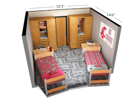 Double Room Floorplan at Washington State University for International Students Double Room Floorplan at Washington State University for International Students