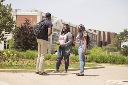 Students on campus at Illinois State University Students on campus at Illinois State University