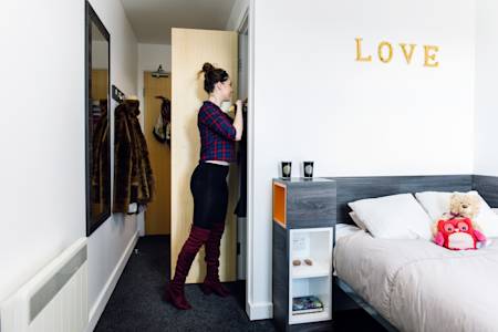 Student in a Liberty Point bedroom at INTO Manchester Student in a Liberty Point bedroom at INTO Manchester