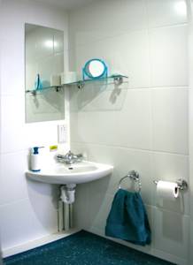En suite bathroom at The Craft Building student residences in London En suite bathroom at The Craft Building student residences in London