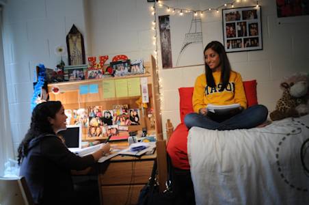 Live with other students in residence hall housing at George Mason University Live with other students in residence hall housing at George Mason University