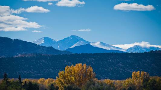 View of the Rocky Mountains from Colorado State University campus View of the Rocky Mountains from Colorado State University campus