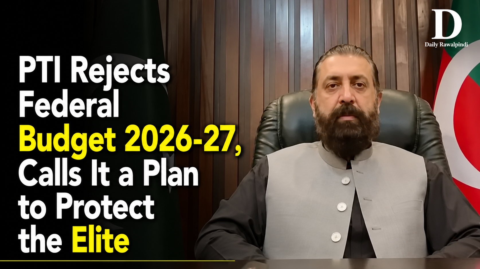 PTI Rejects Federal Budget 2026-27, Calls It a Plan to Protect the Elite