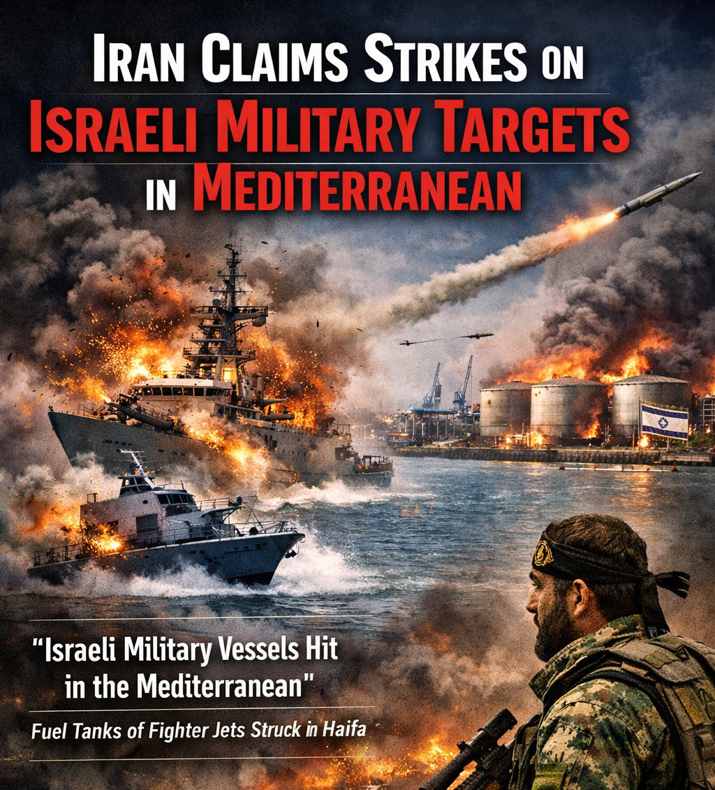 Iran Claims Strikes on Israeli Naval and Air Targets in Mediterranean