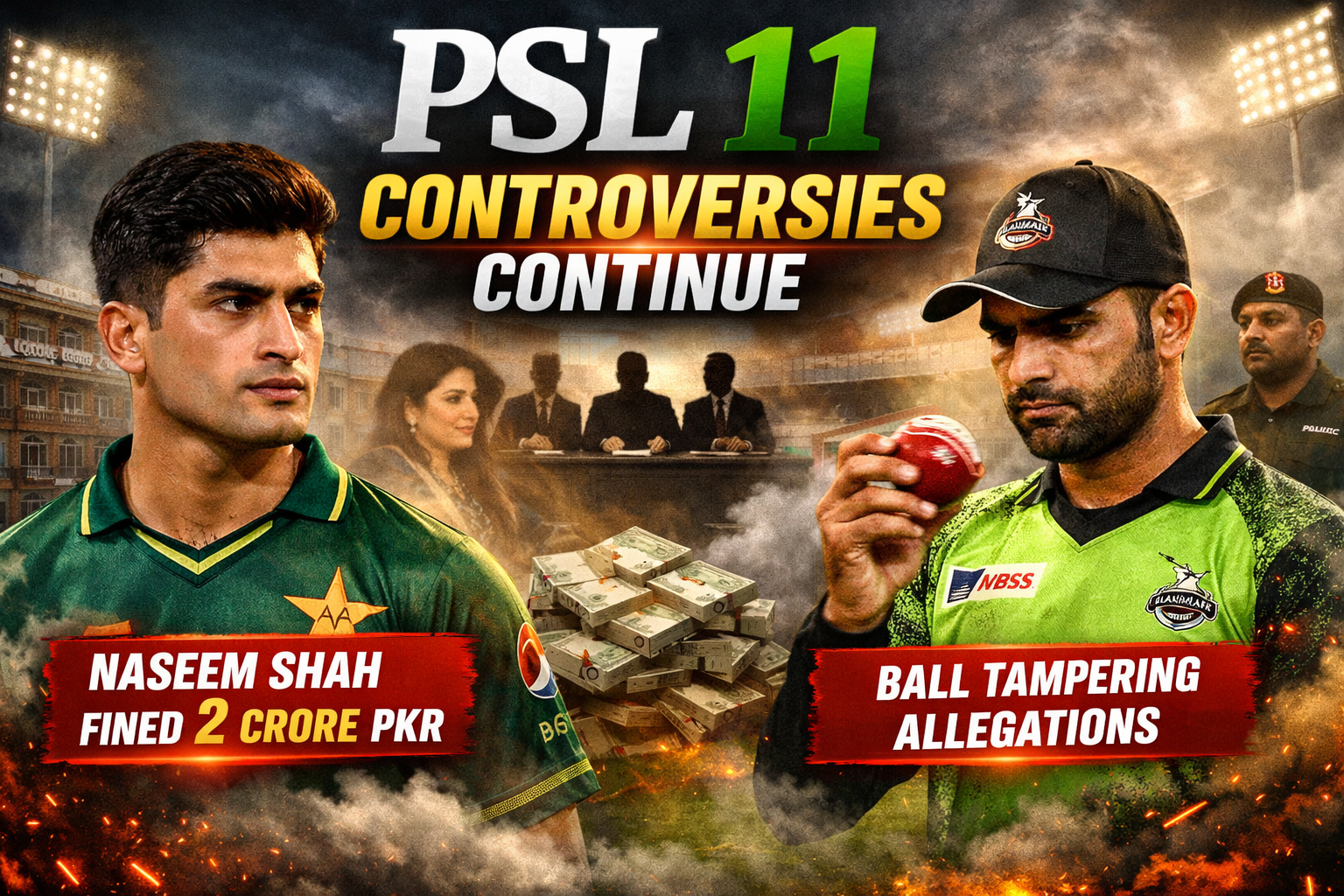 Ball Tampering Allegations on Fakhar Zaman, Naseem Shah Fined PKR 2 Crore