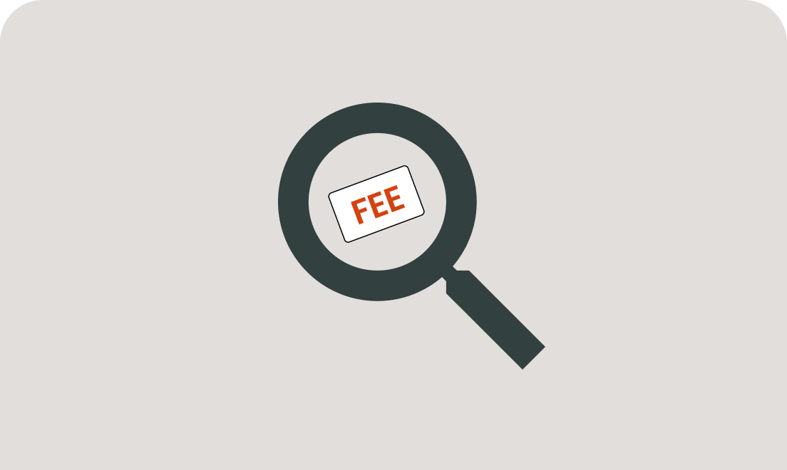 A magnifying glass focuses in on the word "fees" written in bold text. The image conveys the idea of close examination as if the reader is being invited to take a closer look at the topic of interchange fees.