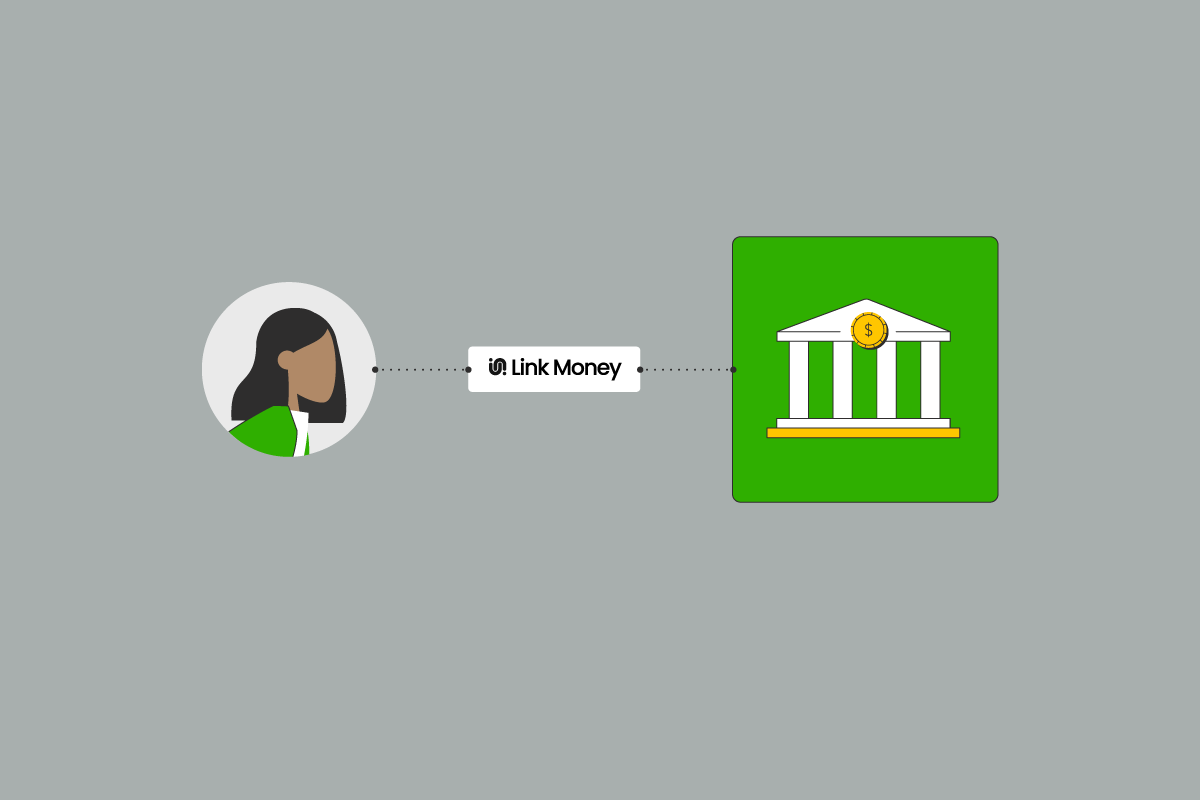 person connected to their bank with link money. Traditional banks are becoming known for their legacy processes, and open banking offers a window of opportunity for organizations. Fintech companies like Link Money can help merchants have a more straightforward banking experience, help them make better decisions, and reduce stress. 
