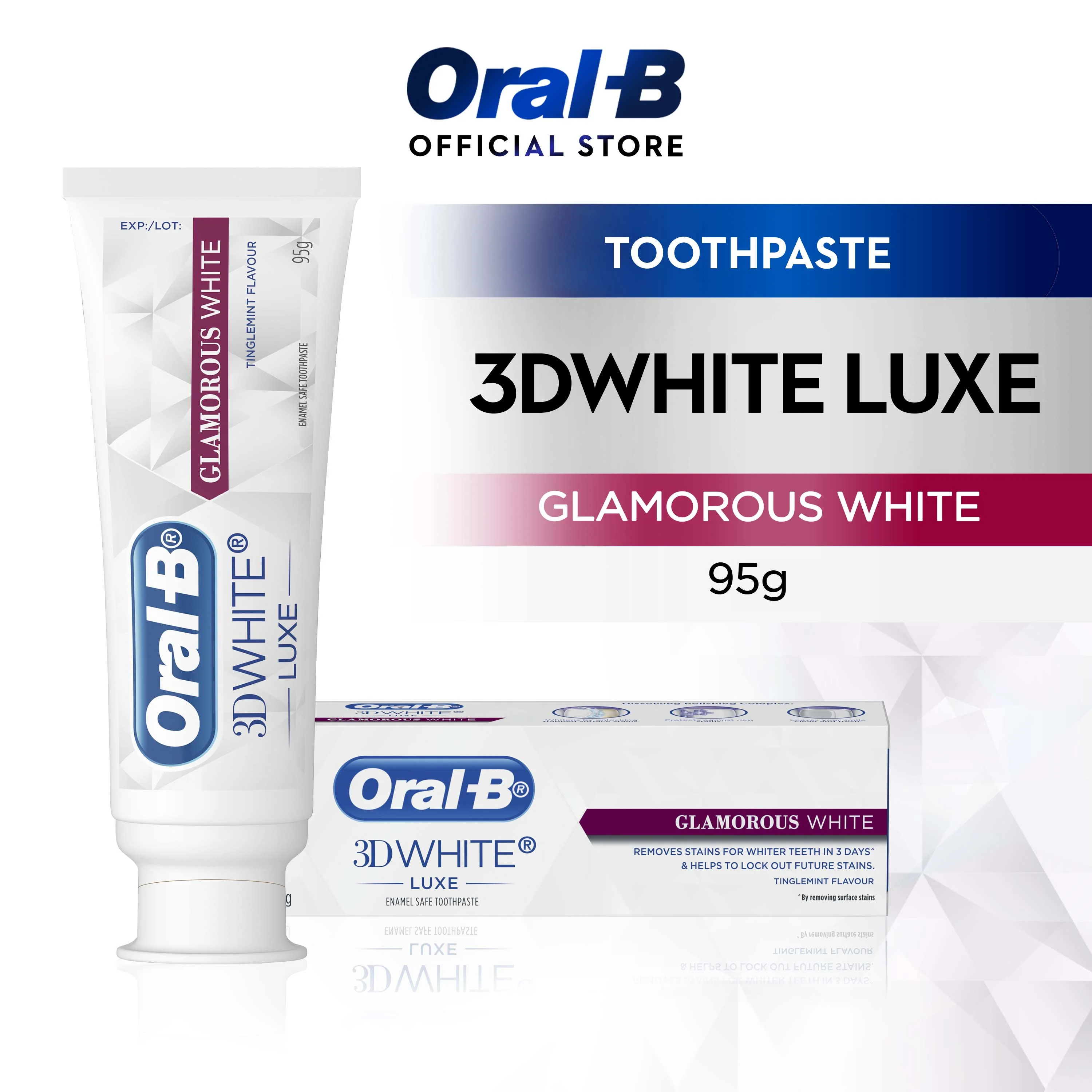 Oral-B 3DWhite Luxe Glamorous White Whitening Toothpaste, 95 g 