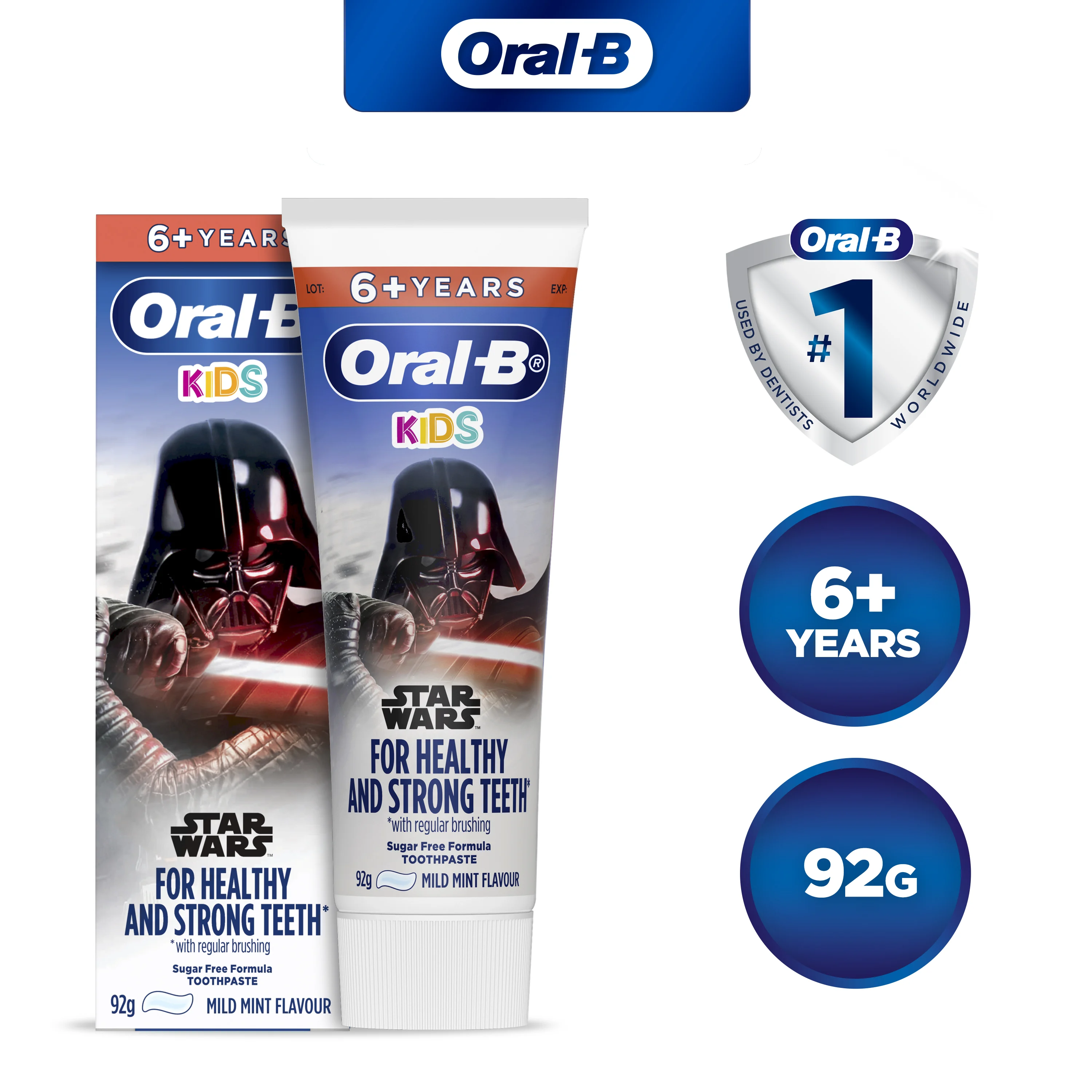 Oral-B Disney Starwars Junior 6+ Years Kids Toothpaste, Mild Mint 92g 