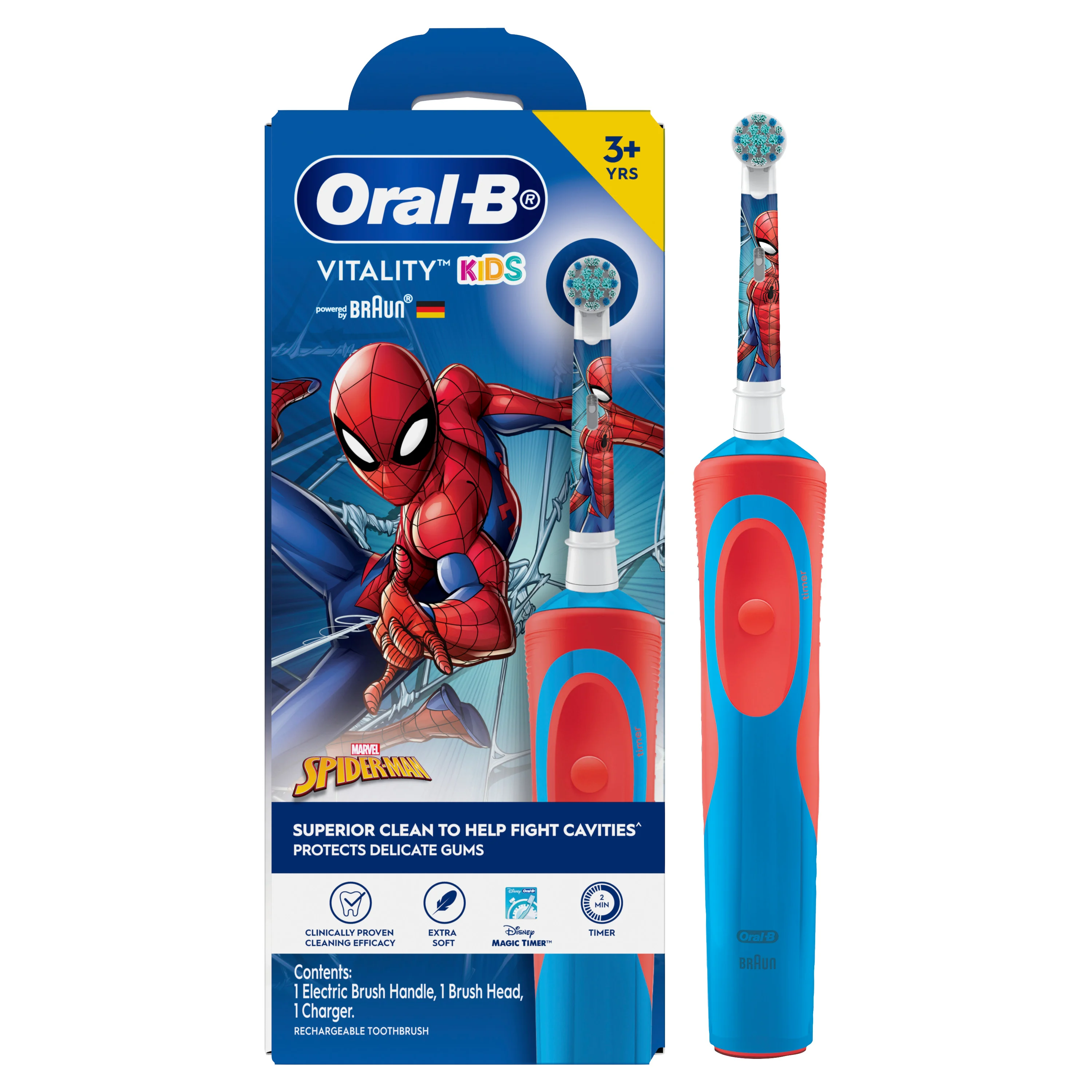 Oral B Vitality Kids Spider Man Superior Clean Electric Toothbrush 