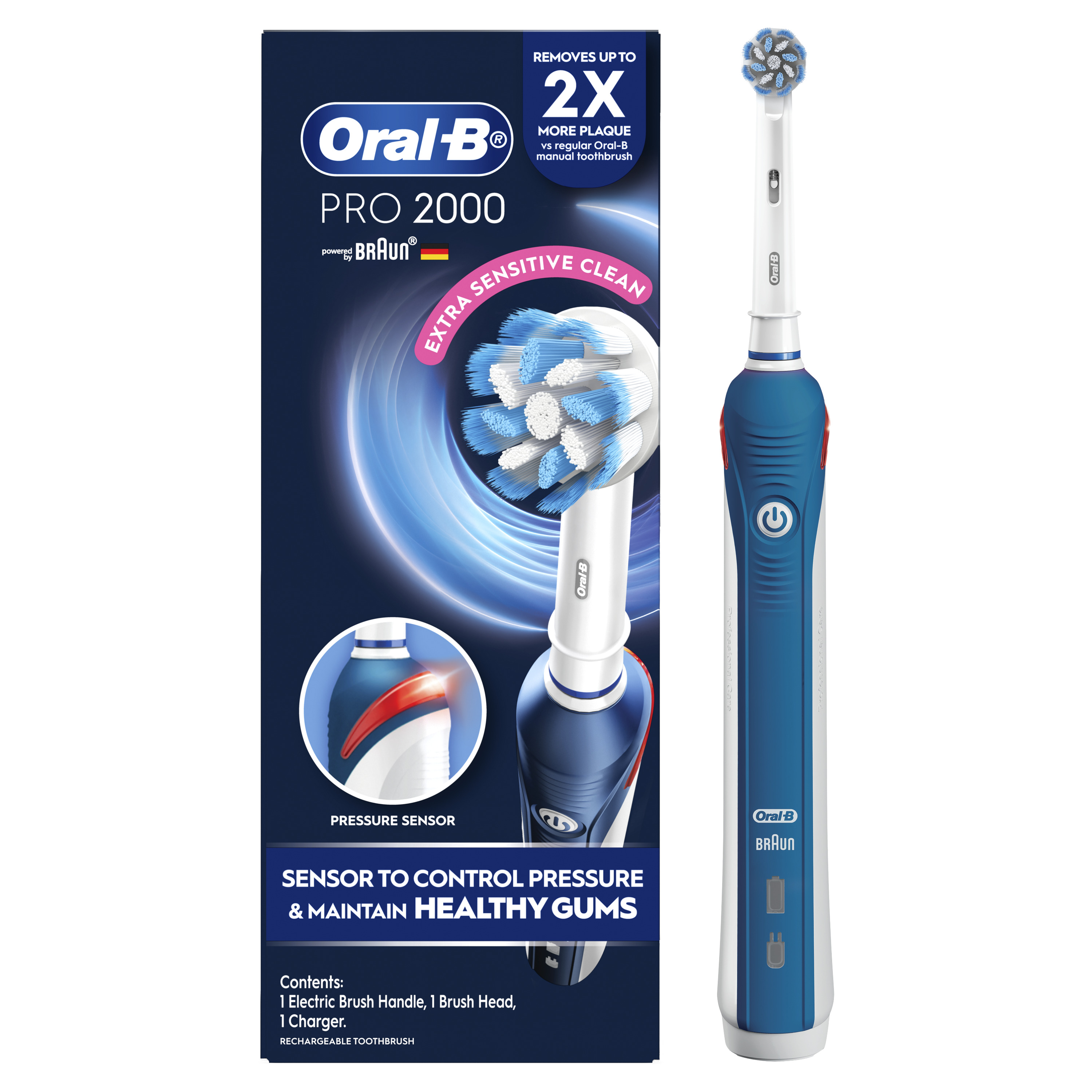 新品BRAUN Oral-B PRO 2 2500 × 2個セット オーラルB ブラウン 電動歯ブラシ Braun PRO2 2500 ブルー Oral