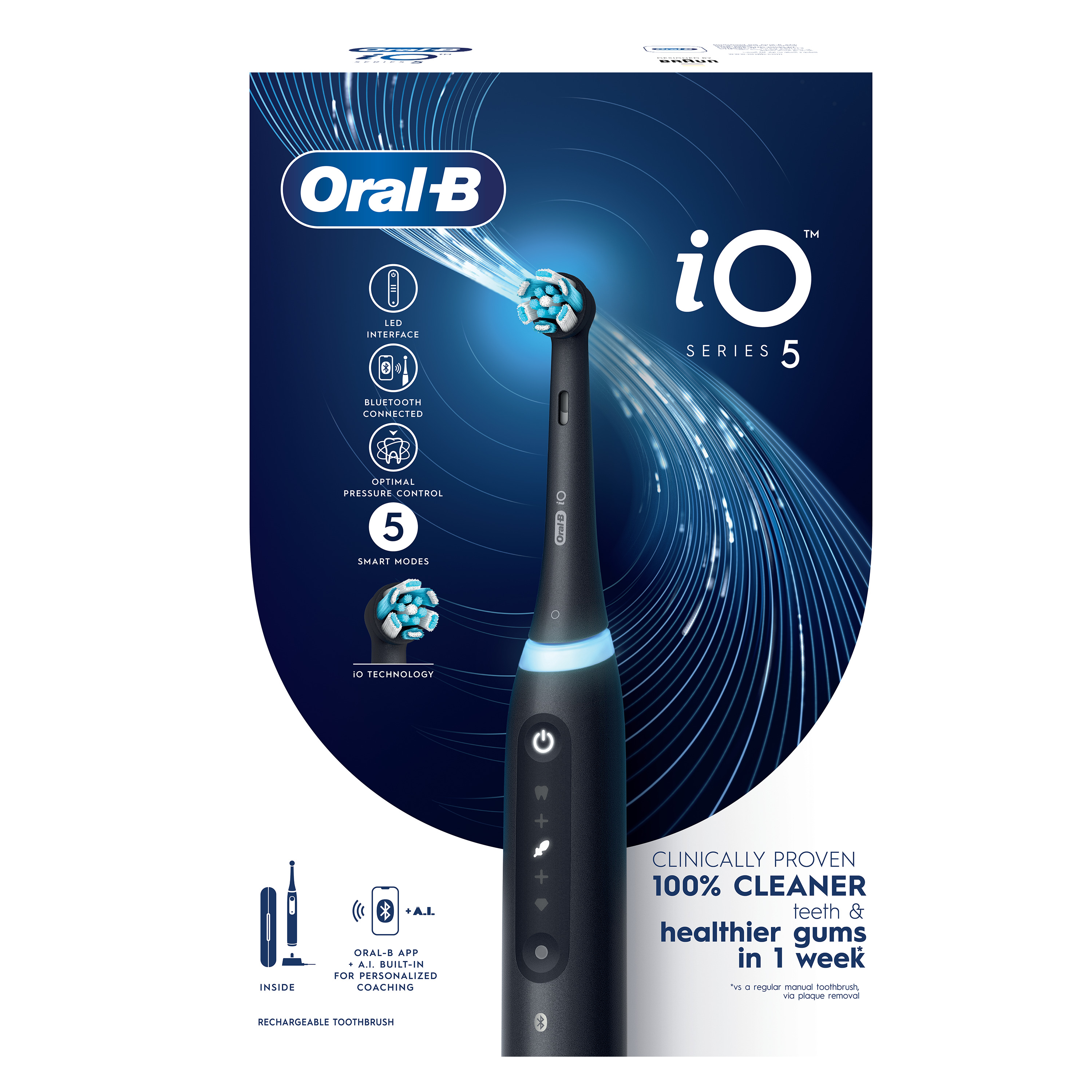 【新品未開封】 Oral-B iO Series 5 ブラック Oral-B iO Series 5 Black Ultimate Clean Electric Toothbrush with