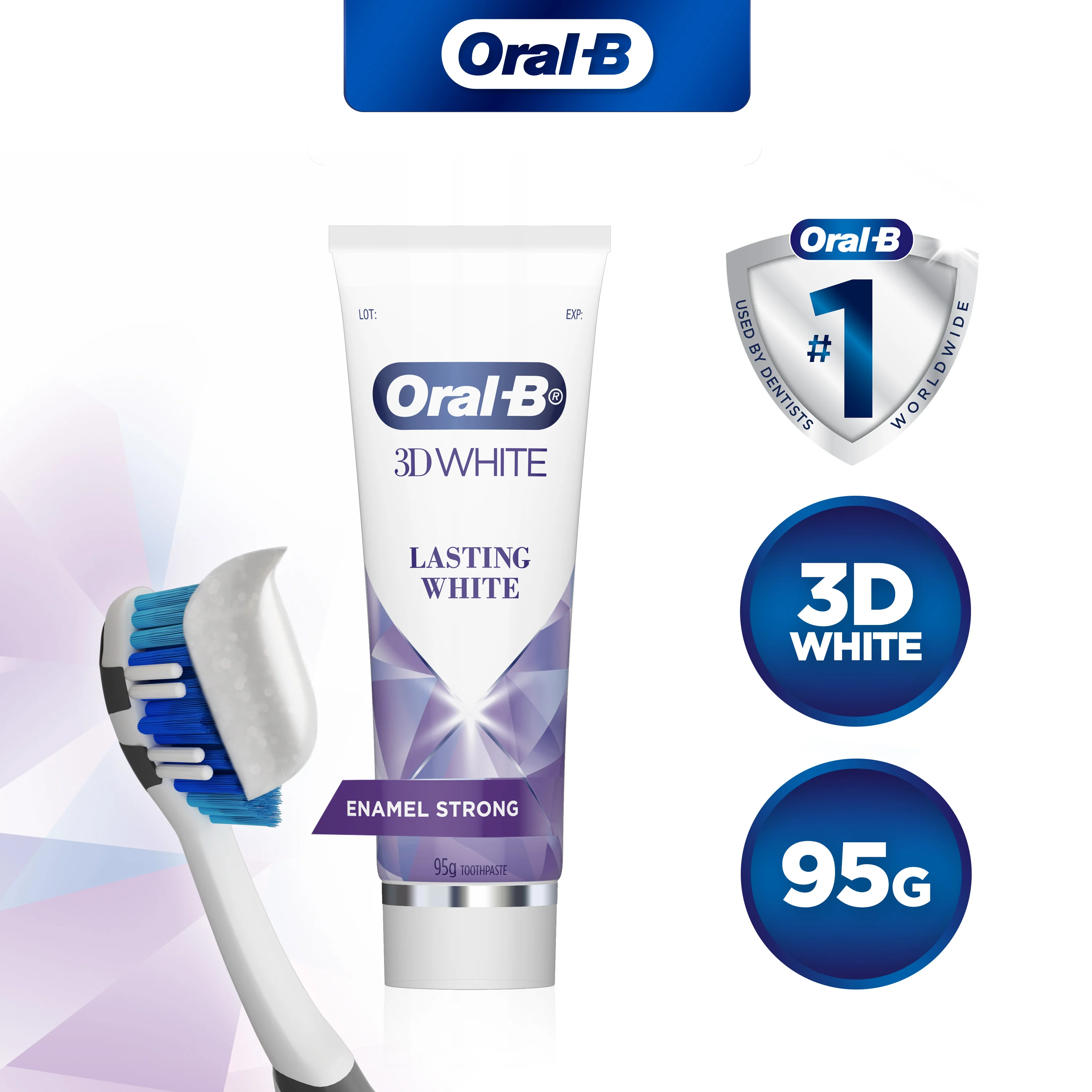 Oral-B 3DWhite Lasting White Enamel Strong Toothpaste 95g 