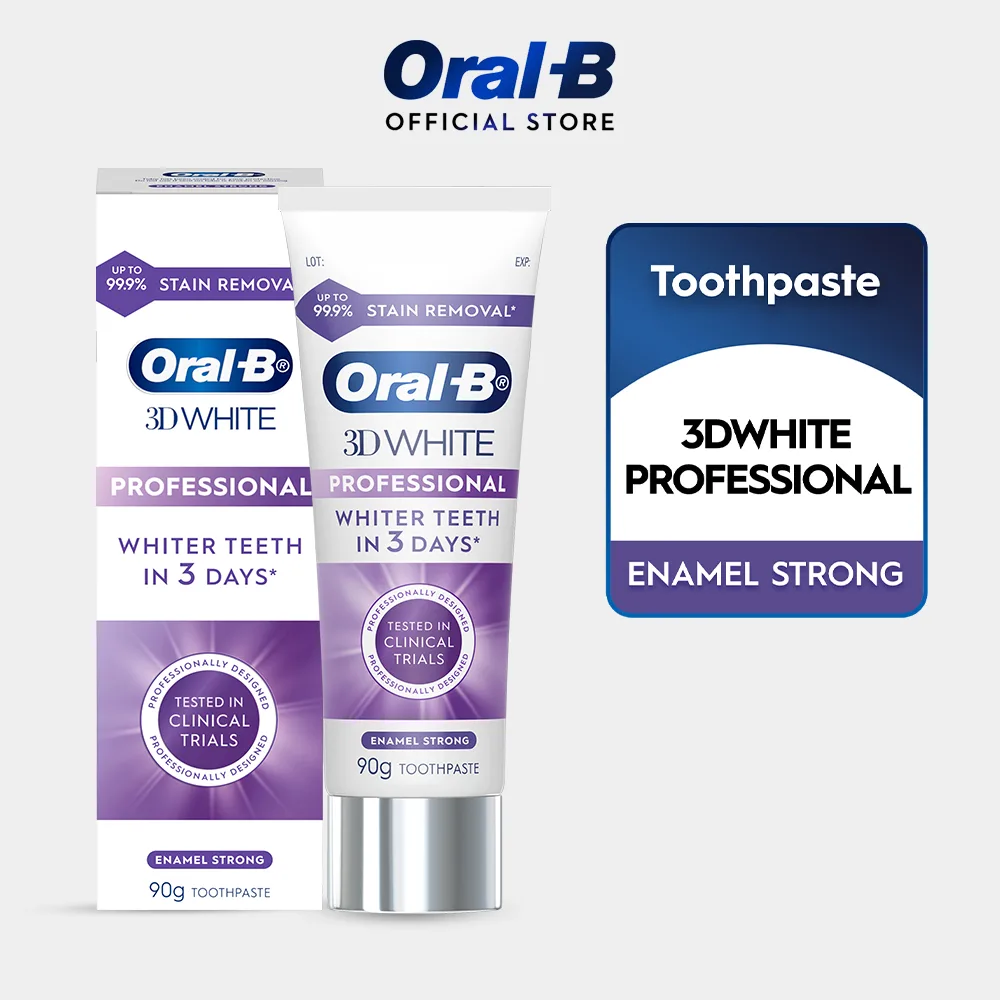 Oral B 3DWhite Professional Enamel Strong Whitening Toothpaste 90g 