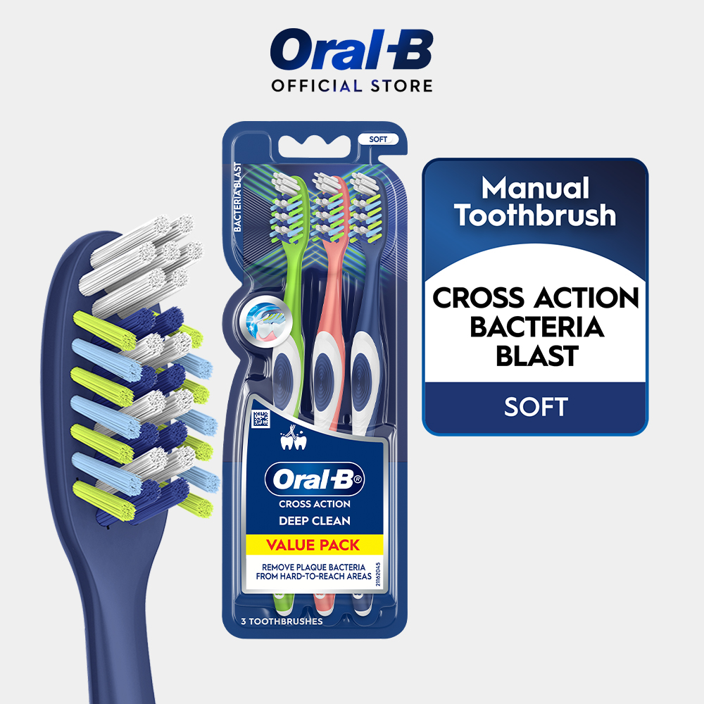 Oral-B Cross Action Bacteria Blast Manual Toothbrush | Oral-B MY