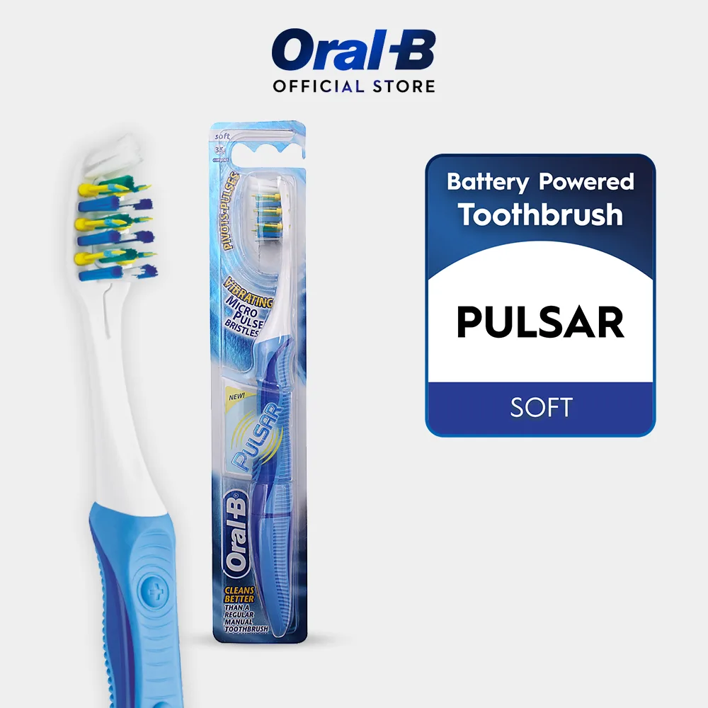 Oral B Pulsar Clean Battery Powered Toothbrush, Soft 1 Pack 