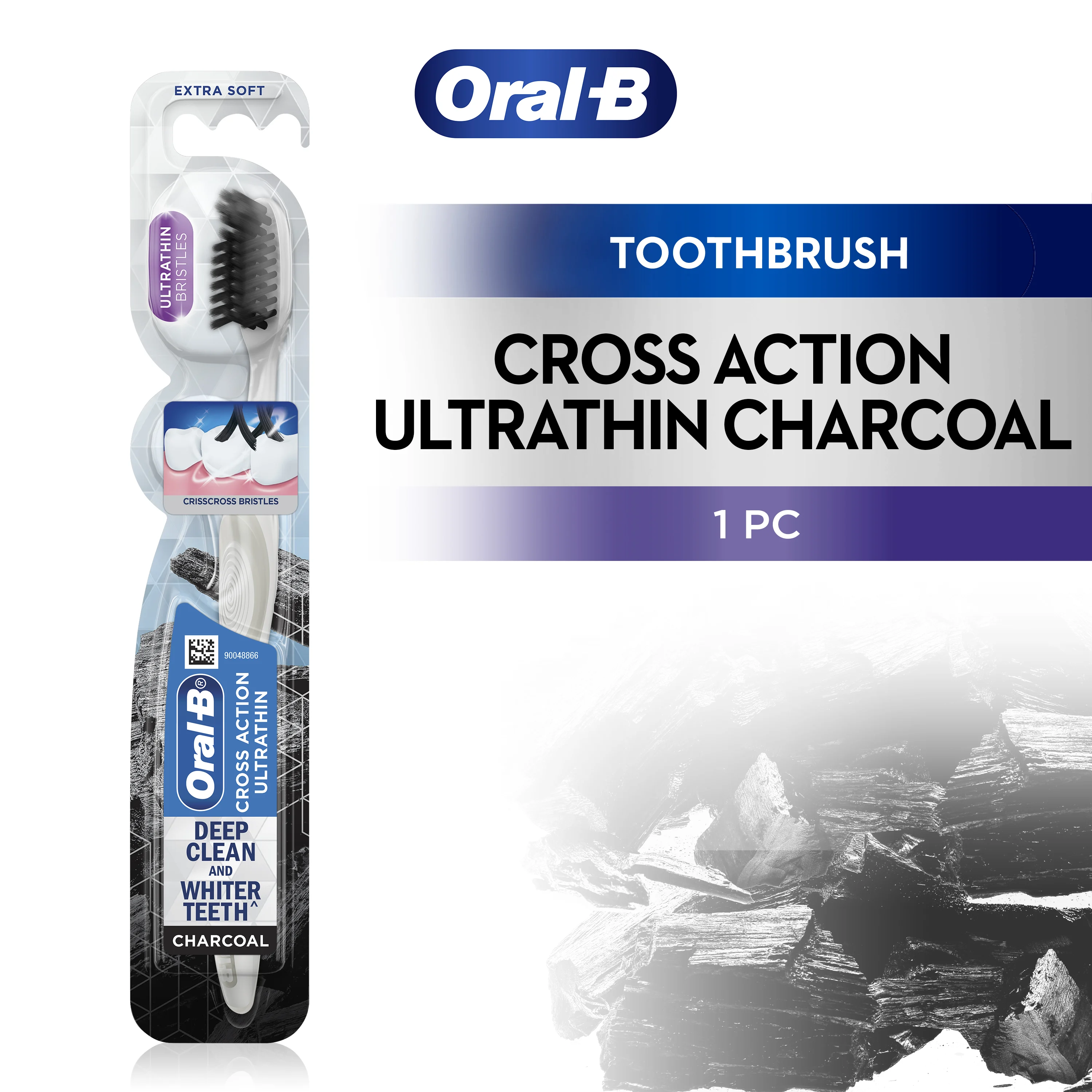 Oral-B Cross Action Ultrathin Charcoal Toothbrush 1 count 