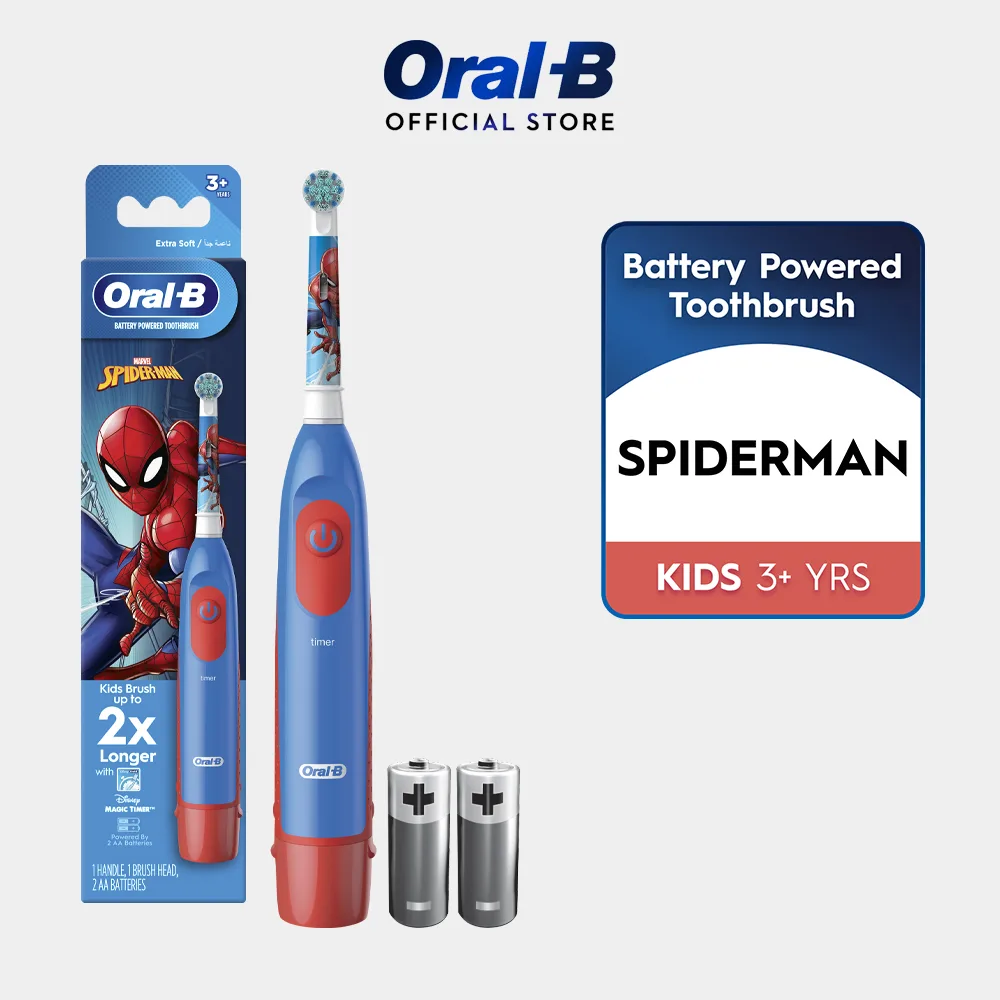 Oral-B Spiderman 3+ Years Clean Kids Battery Powered Toothbrush 