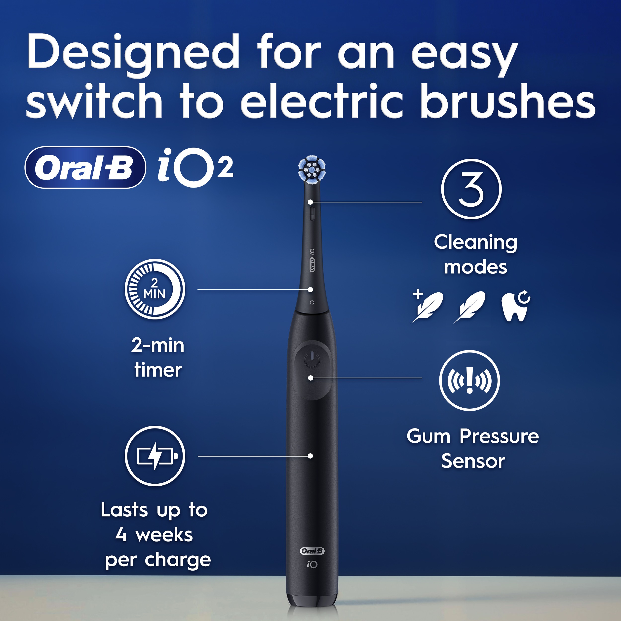 Oral−B IOG52J62KBK BLACK Braun IOG52J62KBK Matte Black Oral-B IO Series Electric Toothbrush