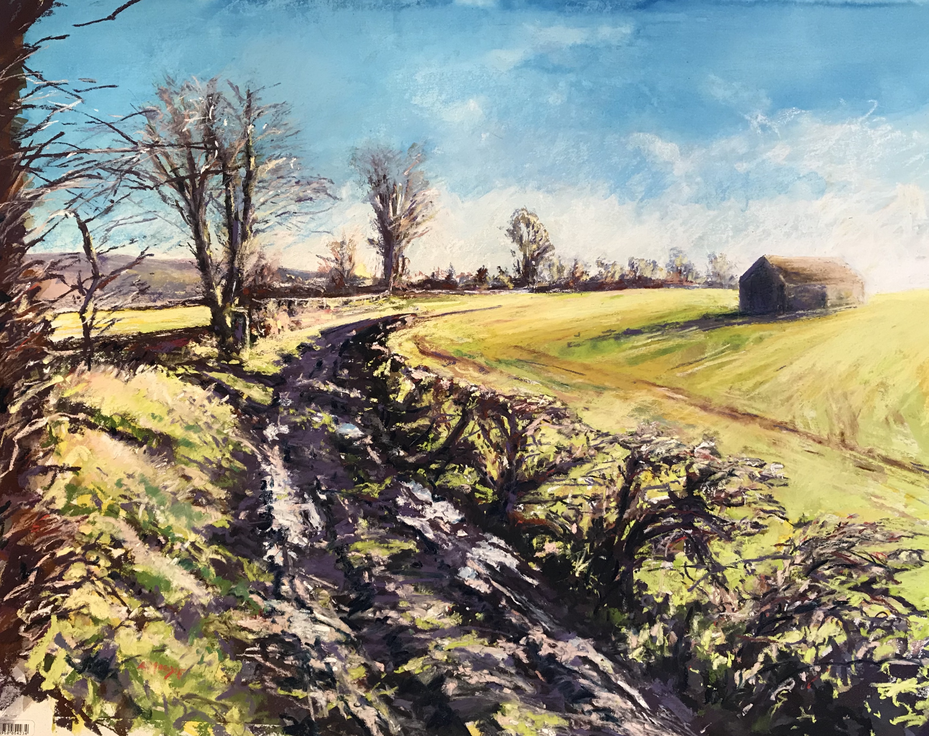 Quiet Track (mixed media, mounted)