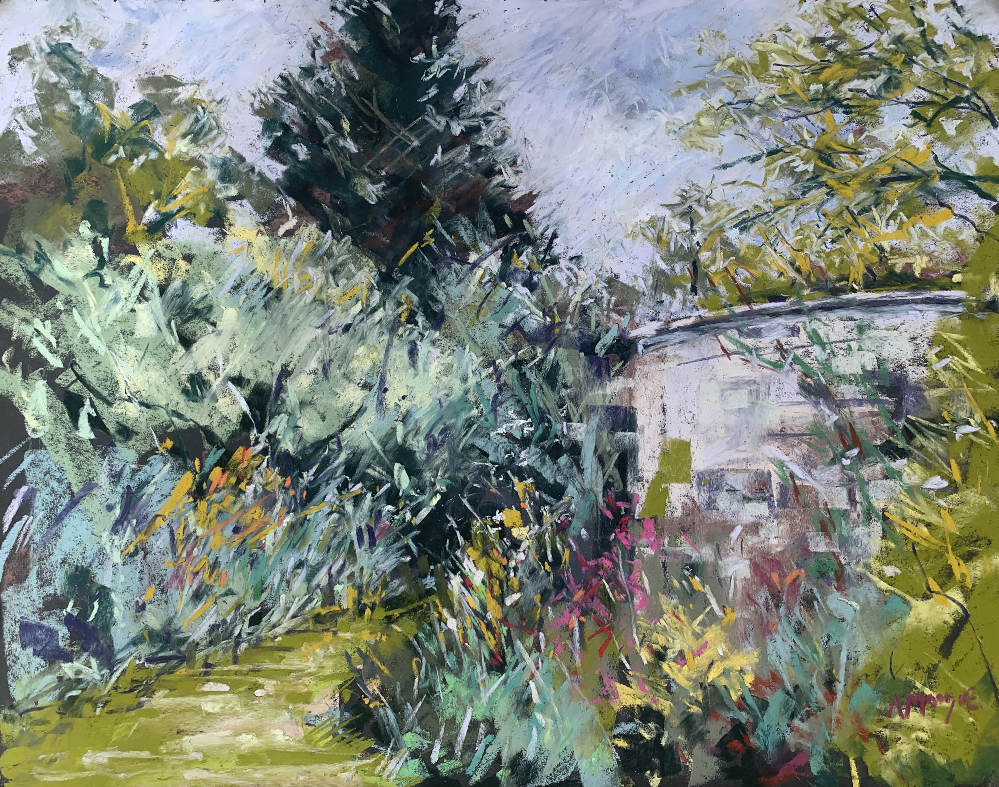 Gardens Corner (pastel, mounted)