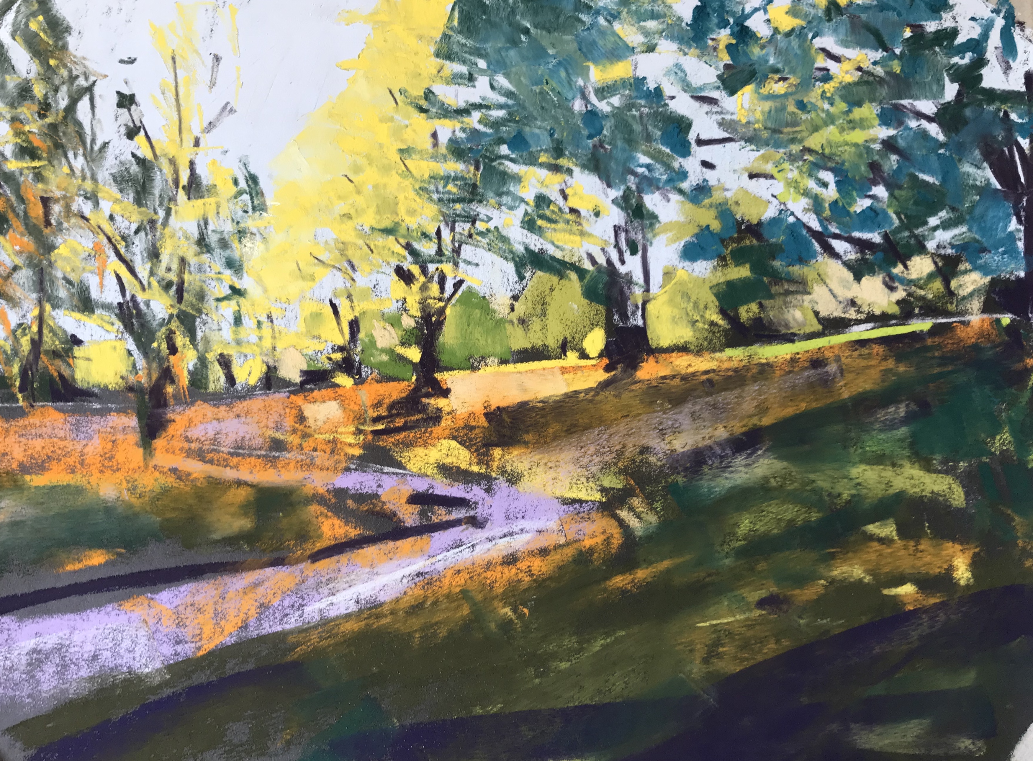 Valleys (pastel, framed)