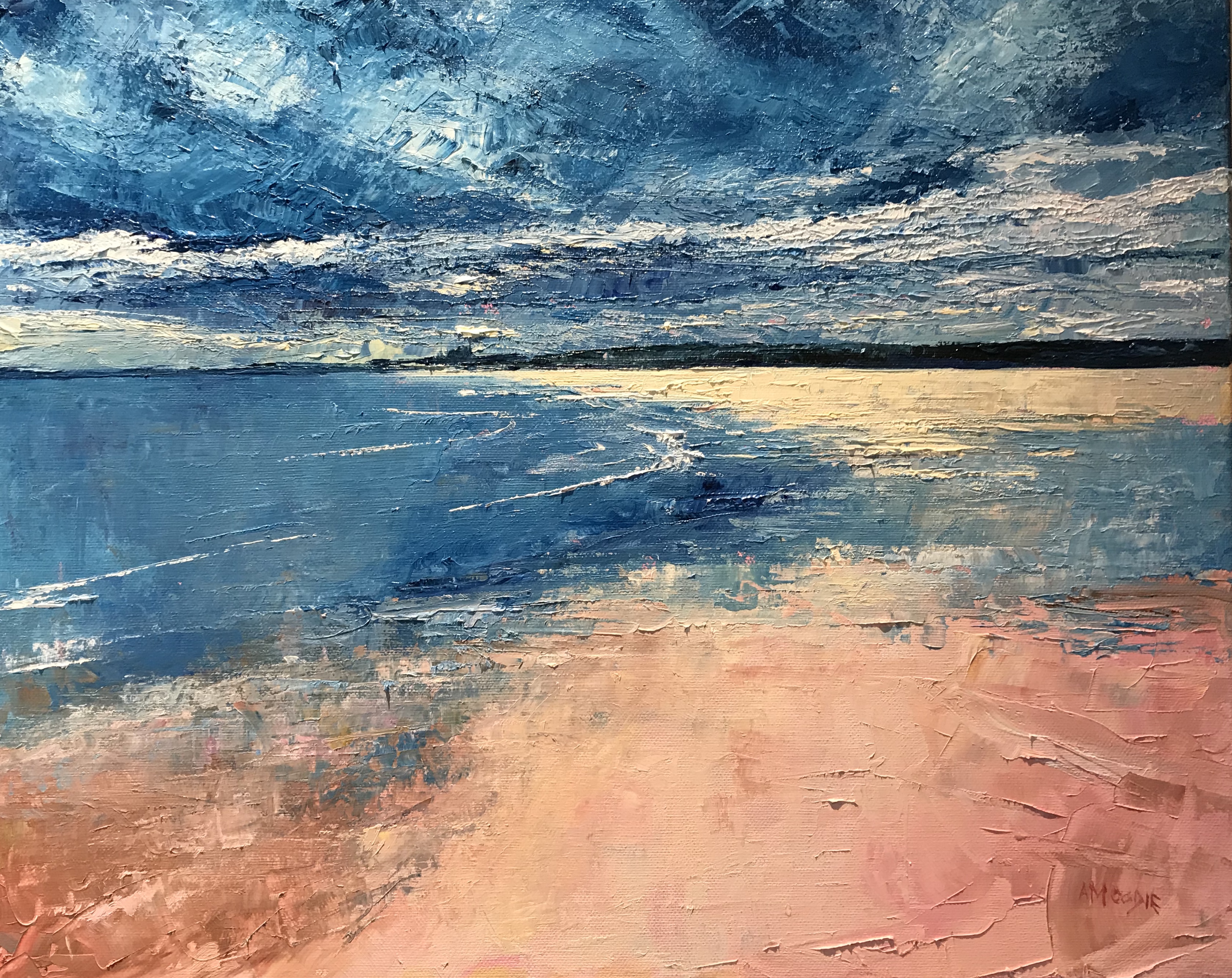 Sunlit Sands, Bamburgh (oil on canvas)