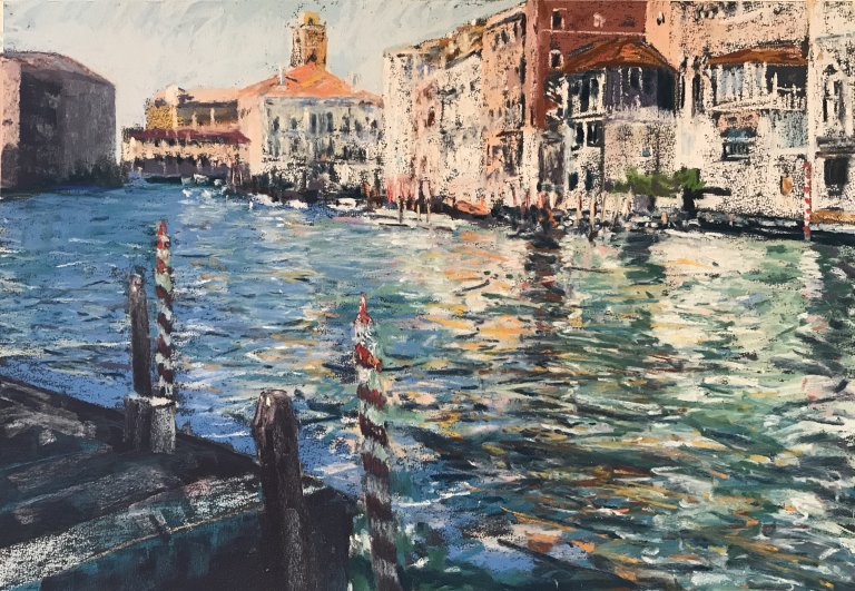 Venetian Waters (pastel, mounted)