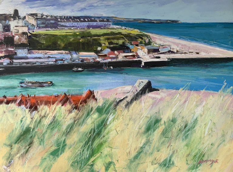 Whitby West Cliff (pastel, mounted)