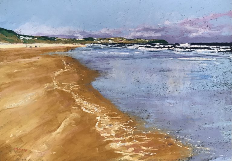 The Beach at Embleton (pastel, mounted)