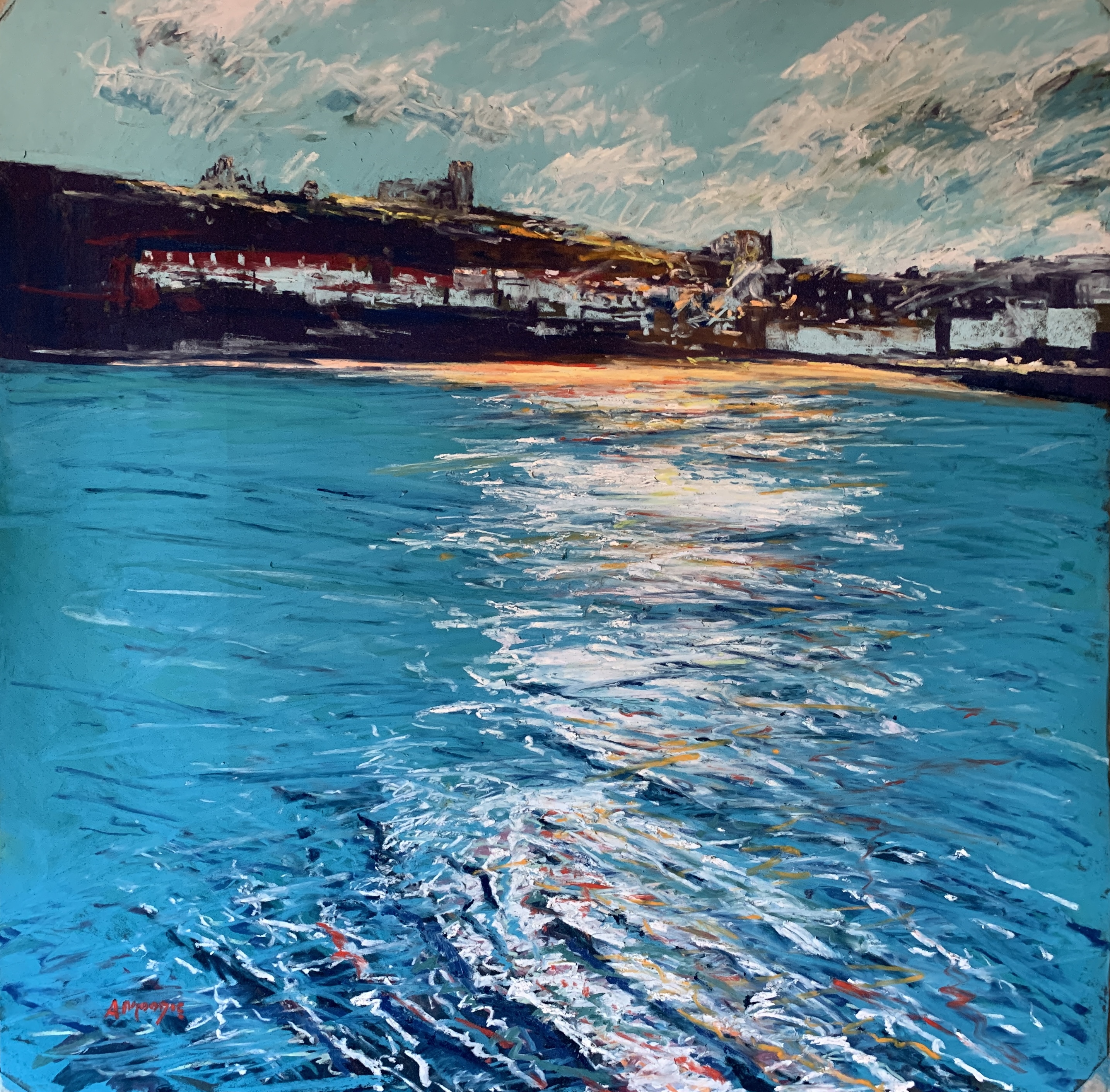 Whitby in Blue (pastel, mounted)