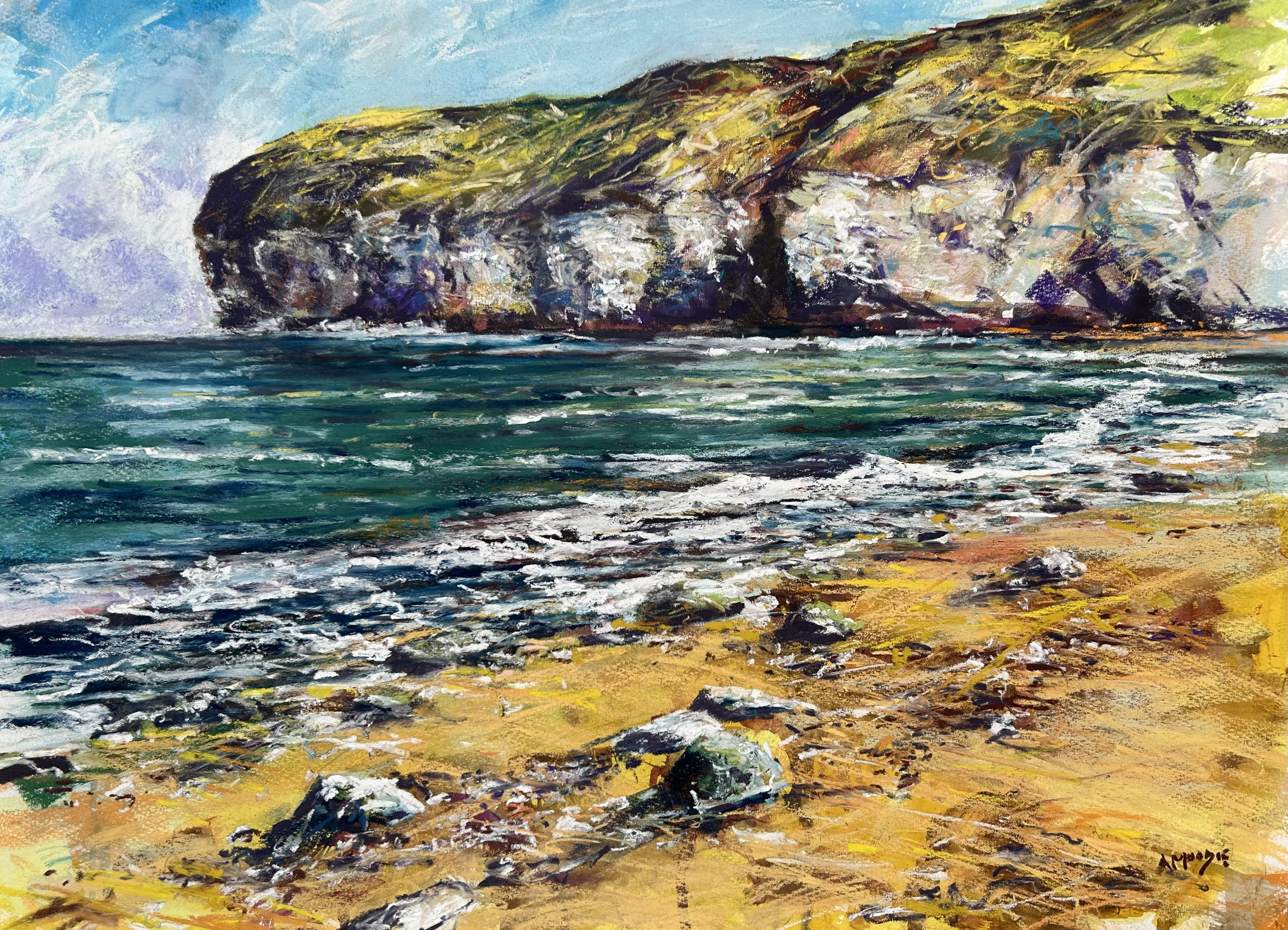 Flamborough Shore (pastel, mounted)