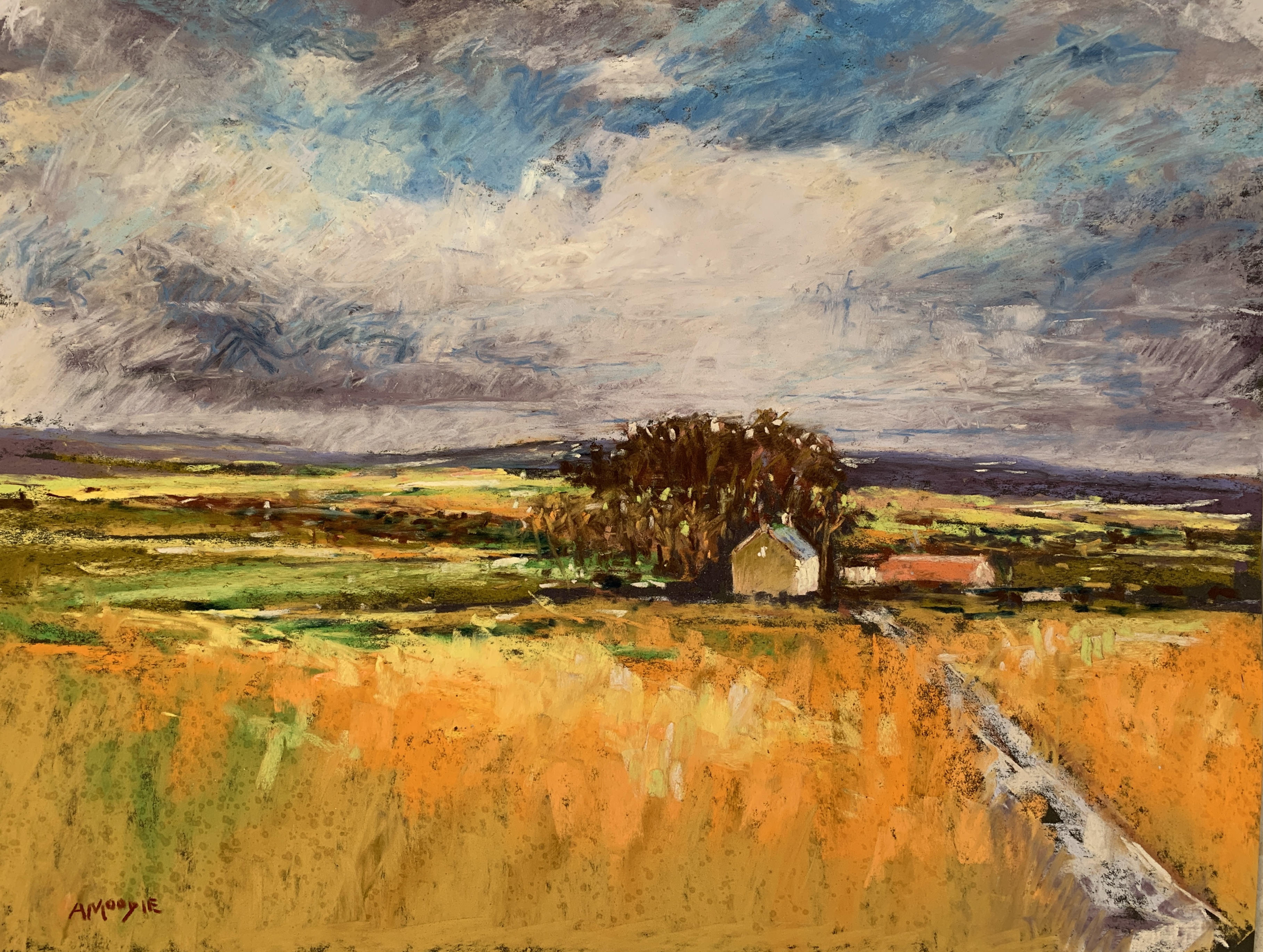 Moorland Farm (pastel, mounted)