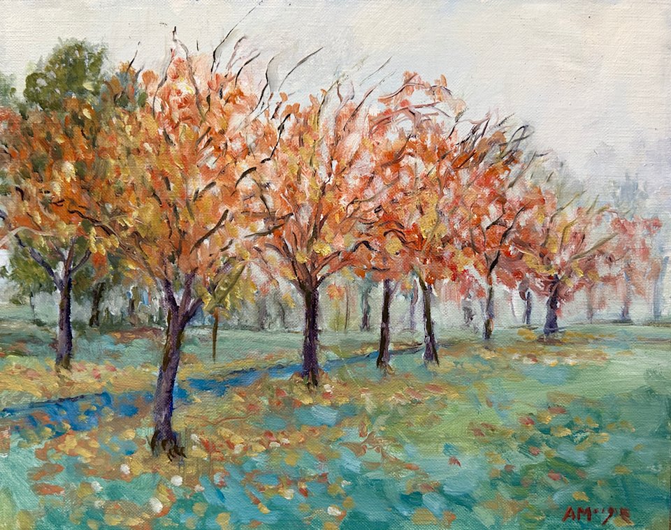 Autumn Leaves (oil, framed)