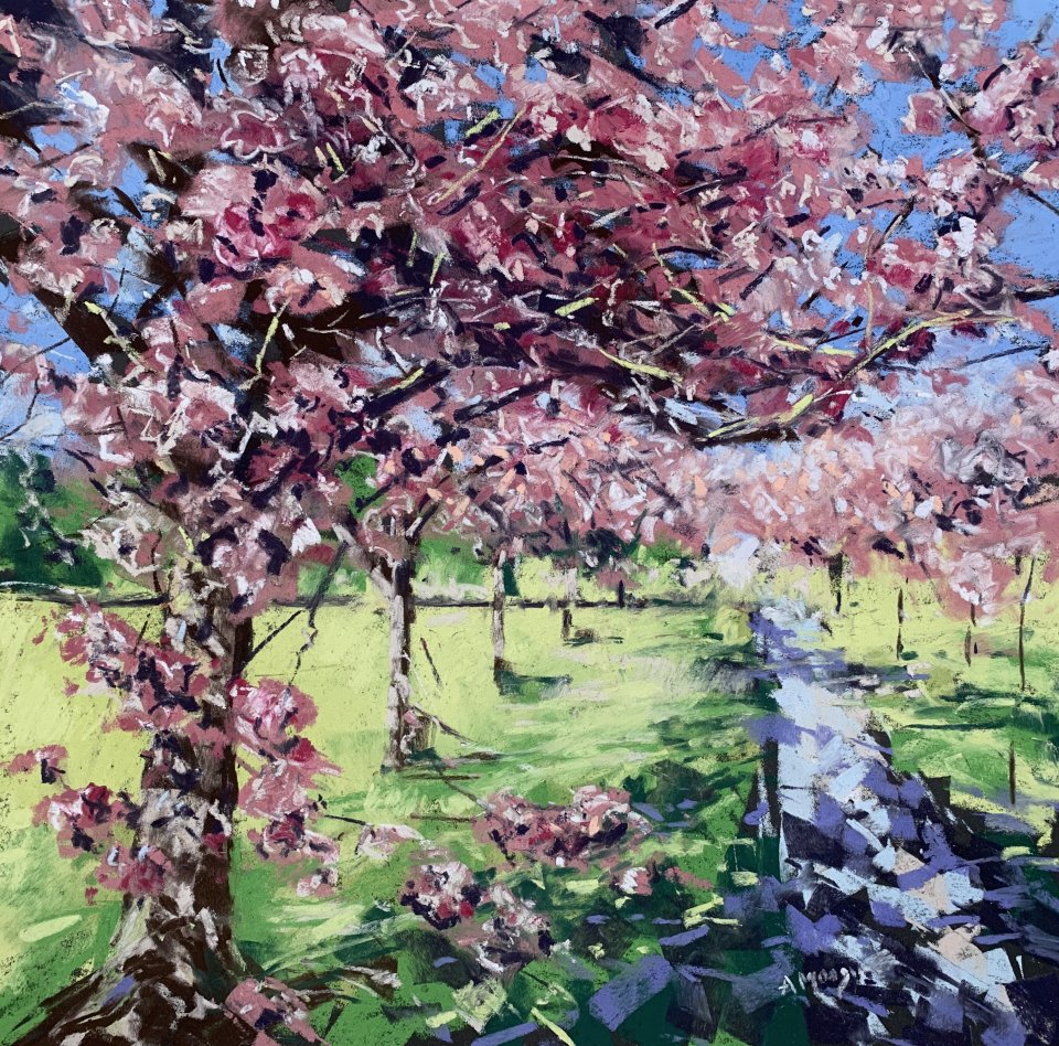 Blossom Path (pastel, mounted)