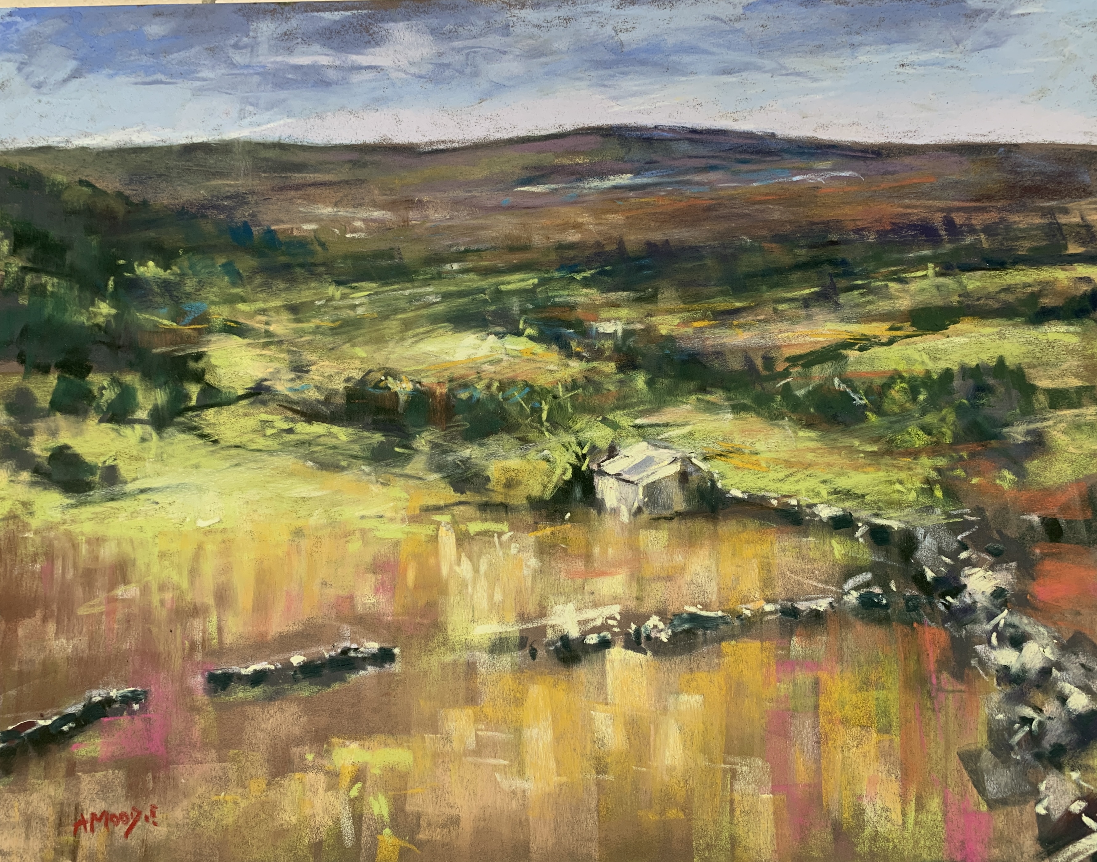 Daleside Barn (pastel, mounted)