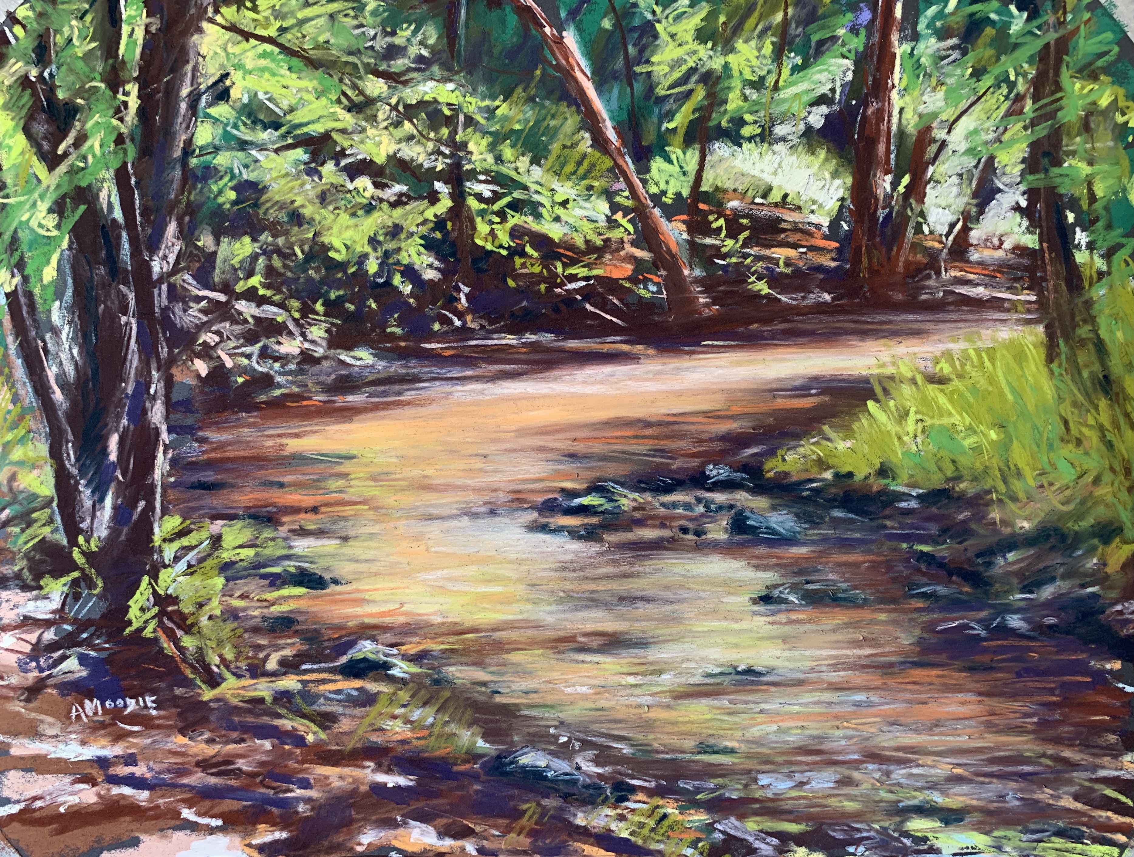 Amber Waters (pastel, mounted)