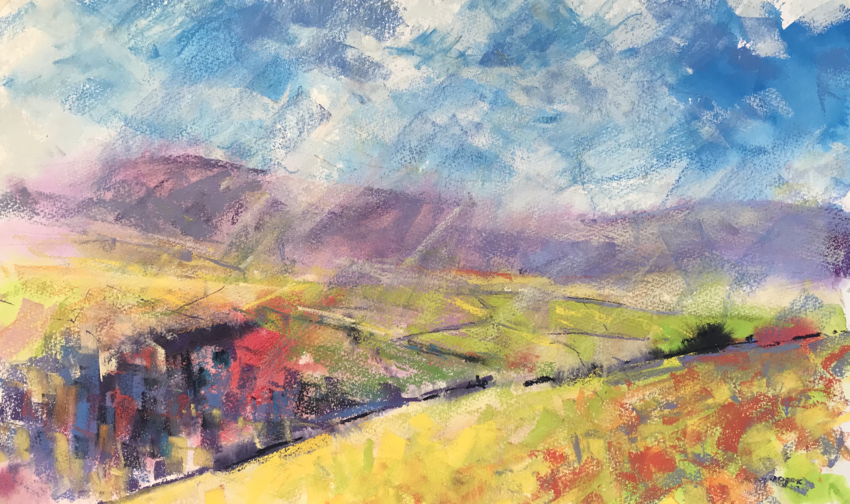 Weather Turns (mixed media, mounted)