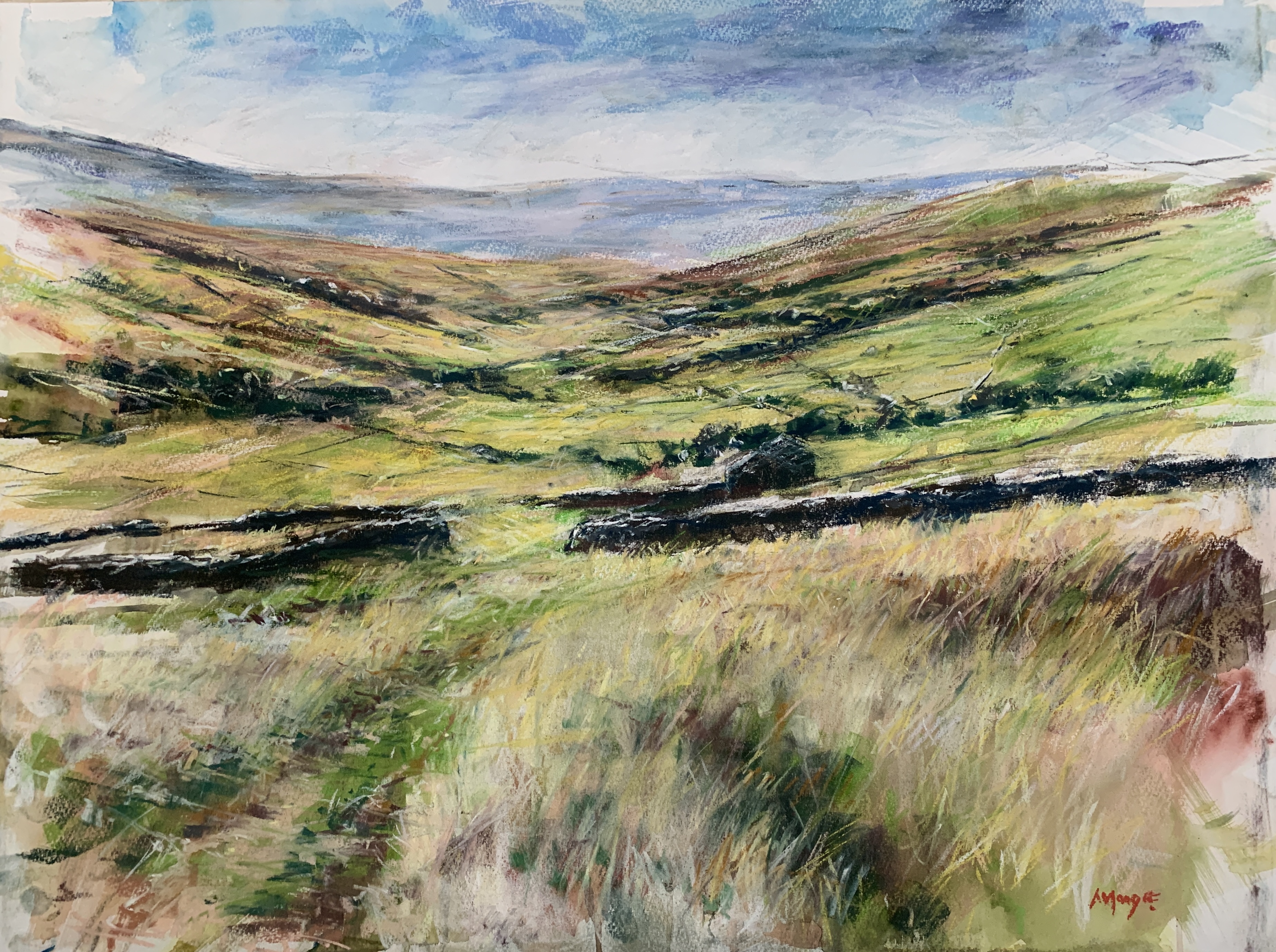 Above Gunnerside, Swaledale (mixed, mounted)