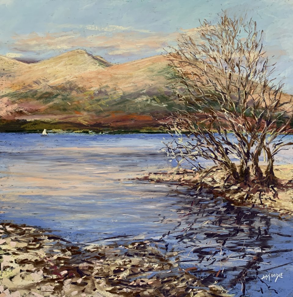 Loch Lomond and Beinn Dubh (pastel, mounted)