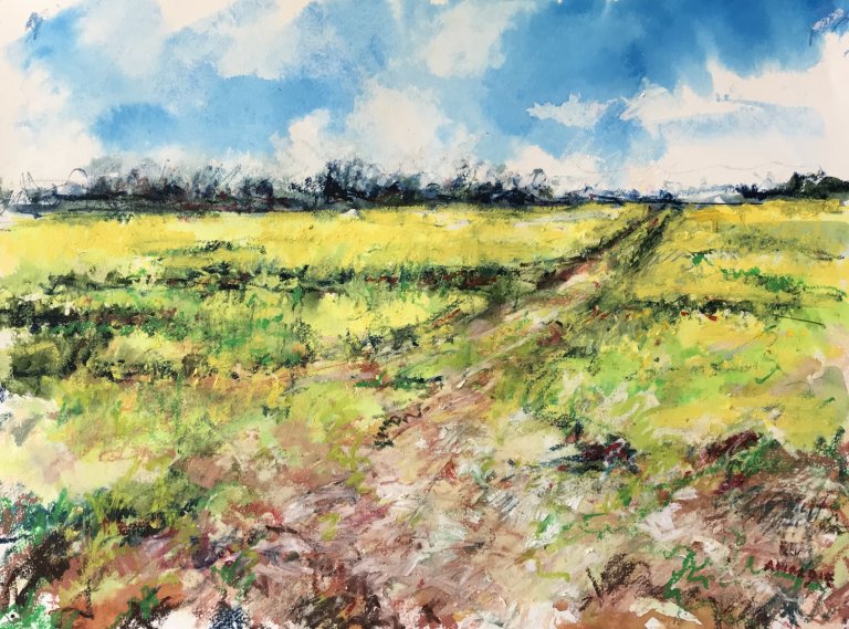 Rapeseed Field (mixed media, mounted)