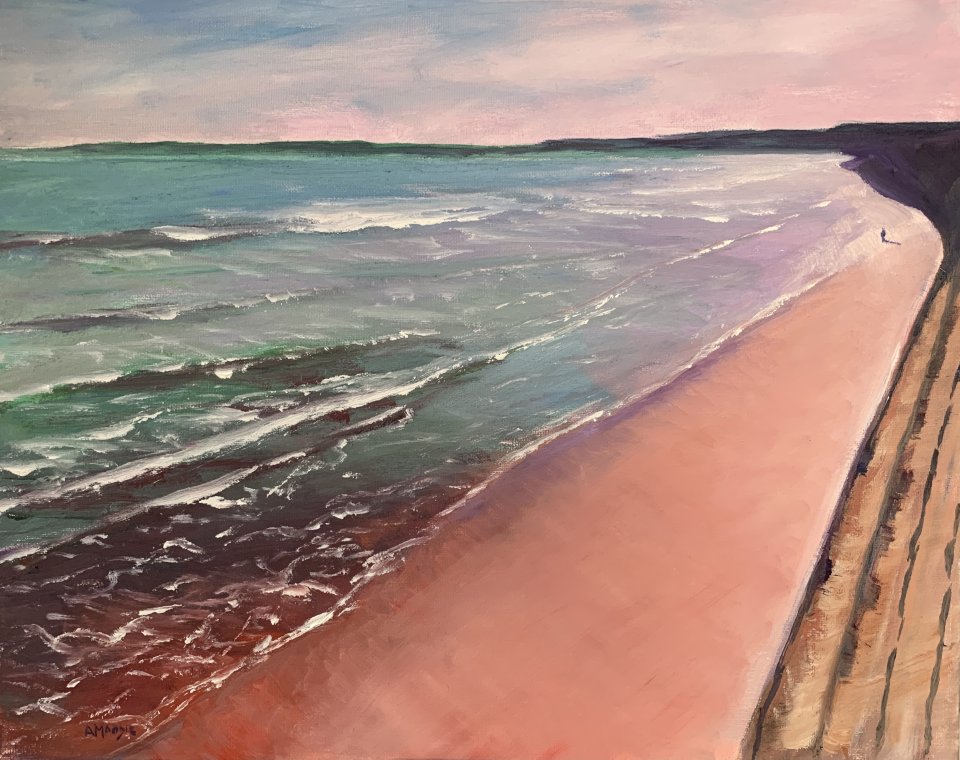 Filey Bay (oil on canvas)