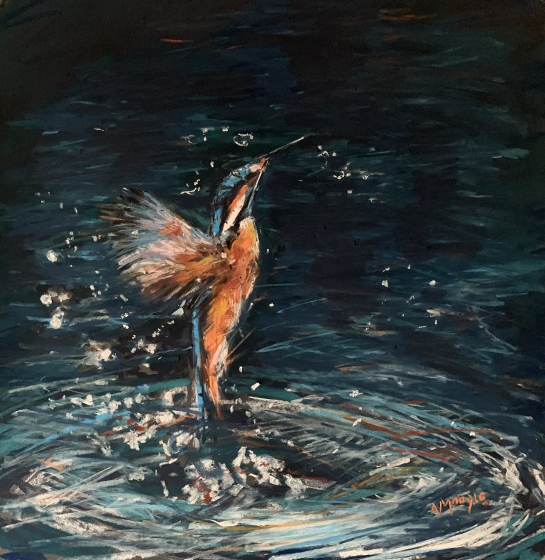 Kingfisher (pastel, mounted)