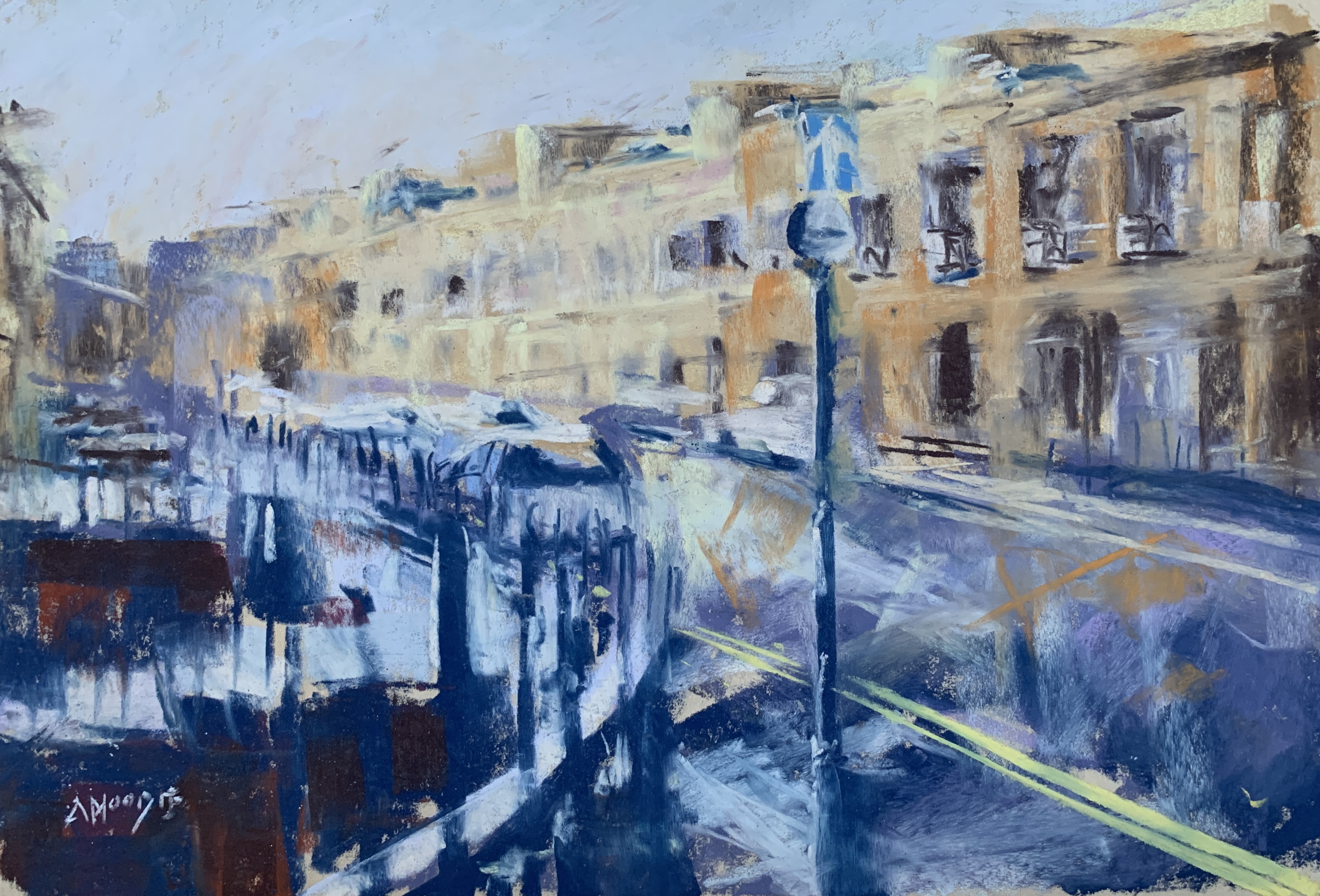 Sun After Rain, Edinburgh (pastel, mounted)