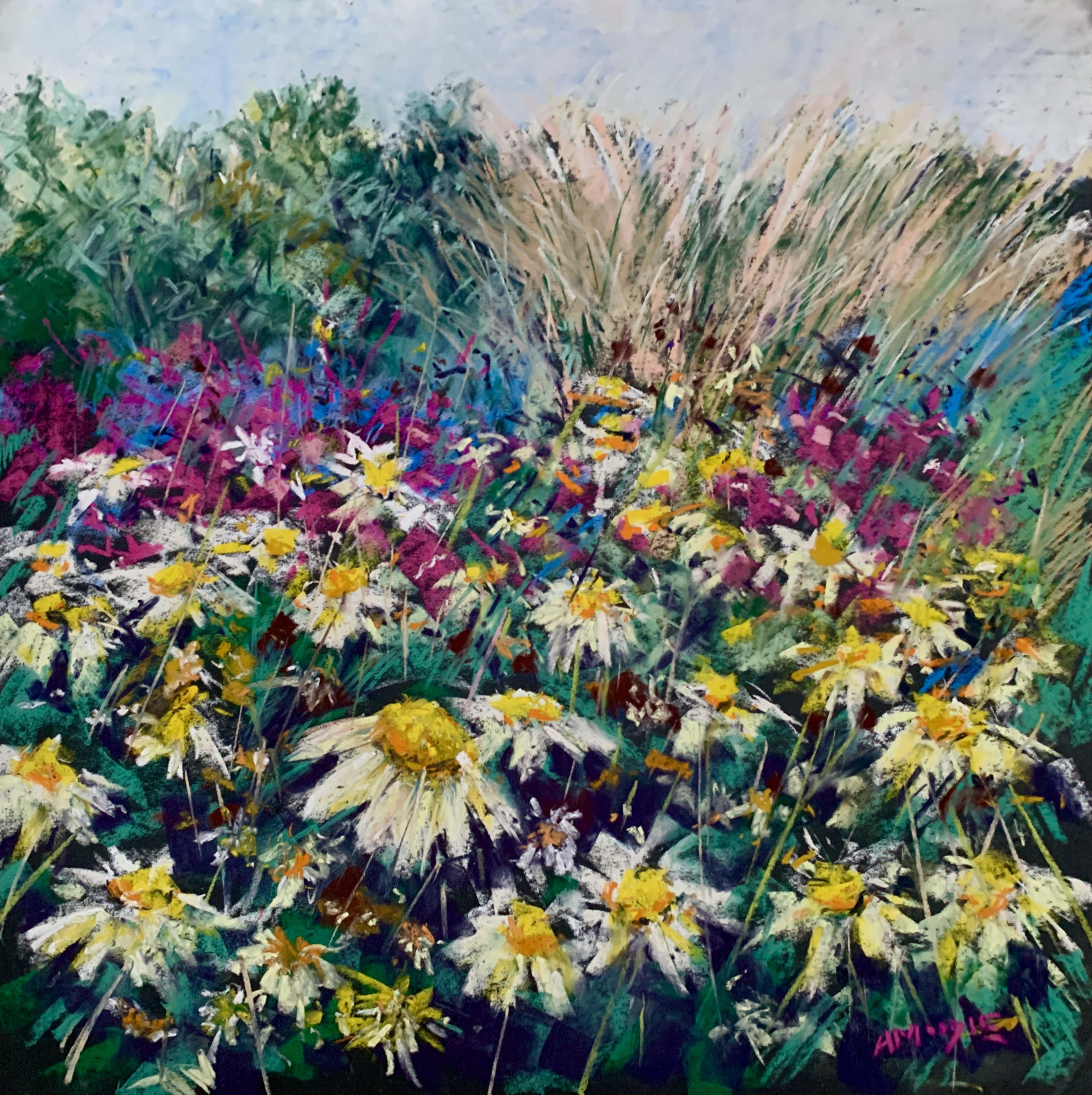 Border Yellows (pastel, mounted)