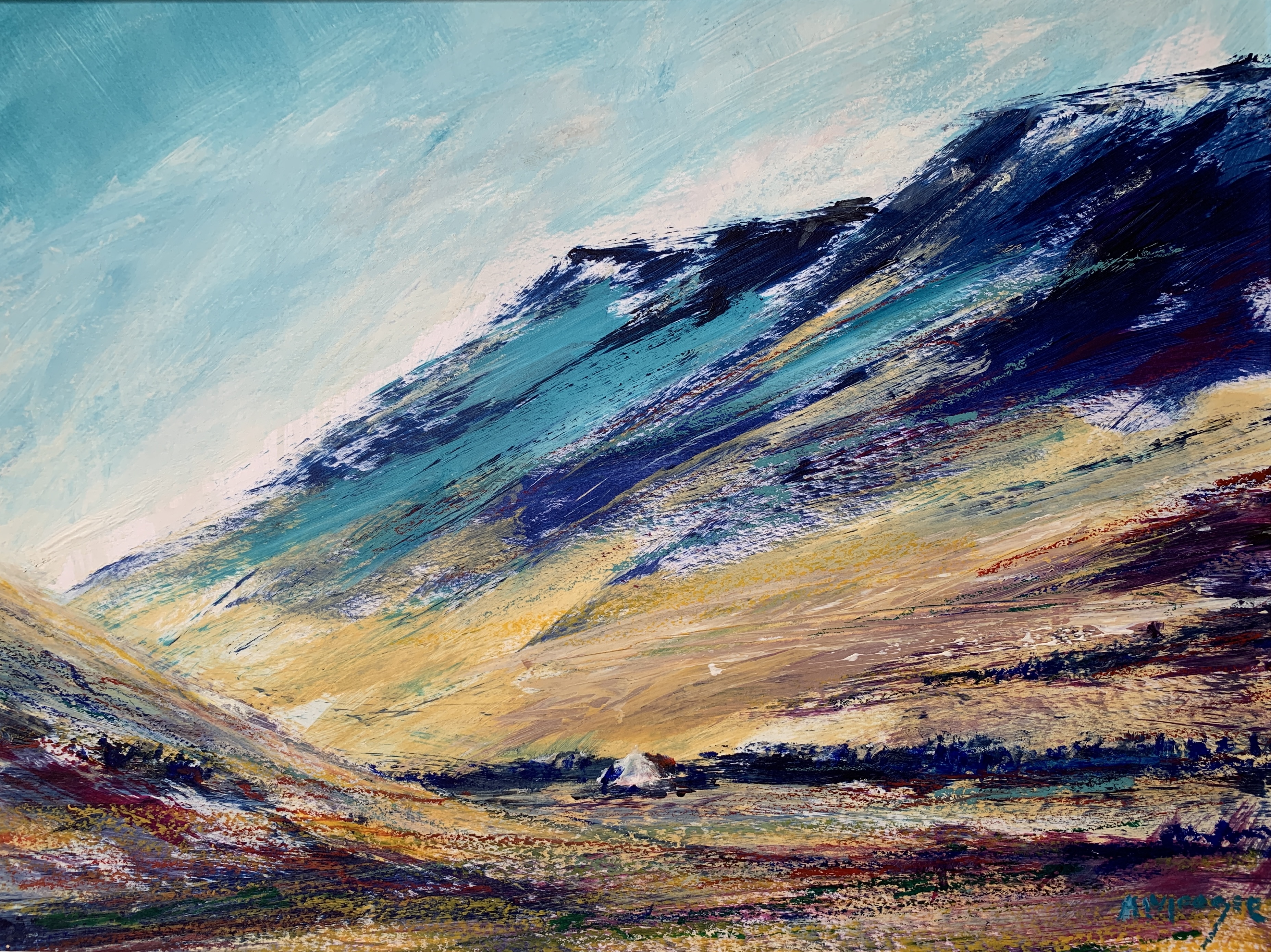 Immersed in Rugged Beauty (mixed media on paper)