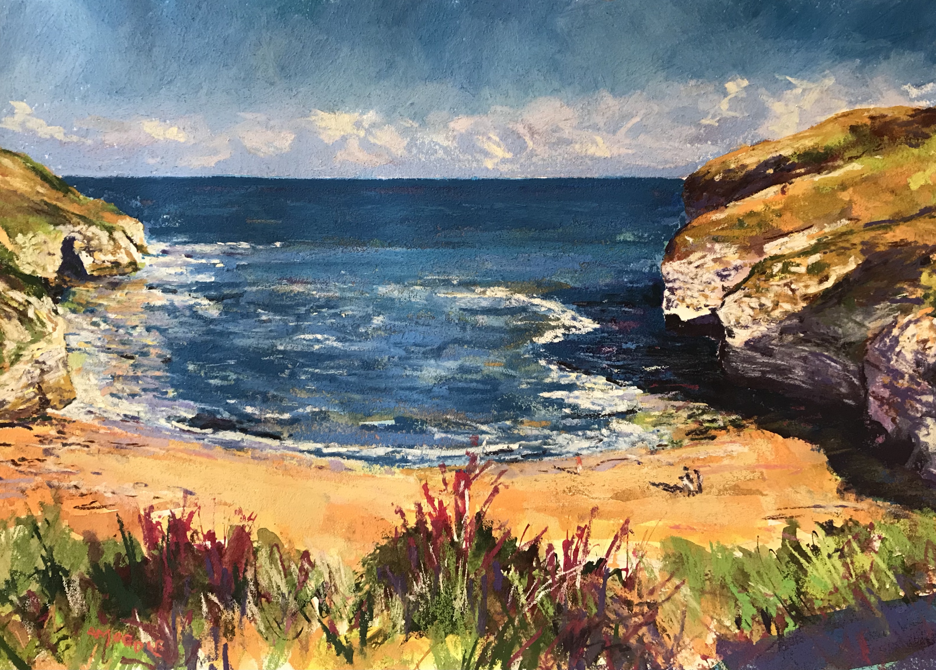Flamborough Light (mixed media, mounted)