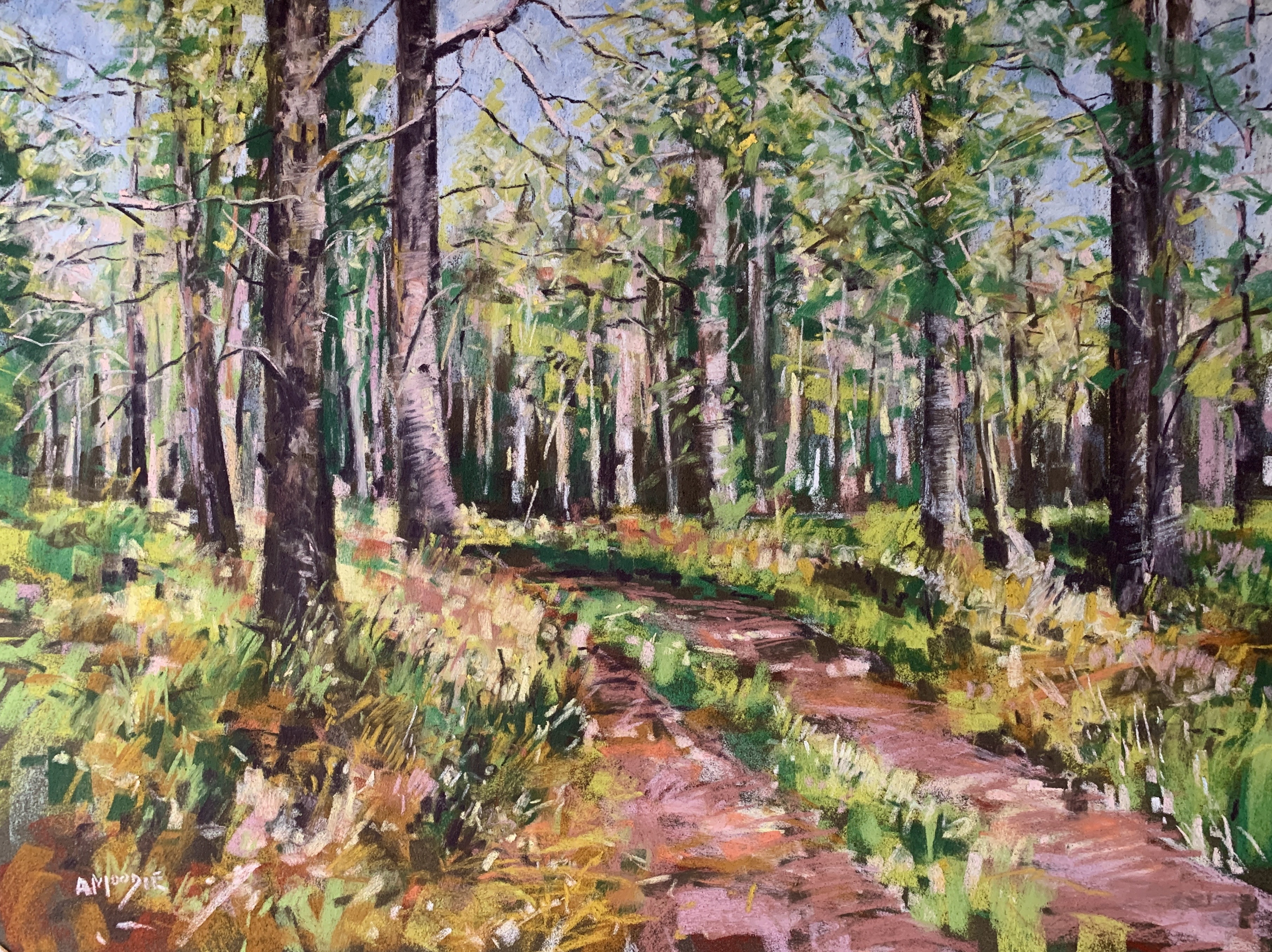 Black Wood Tracks (pastel, mounted)