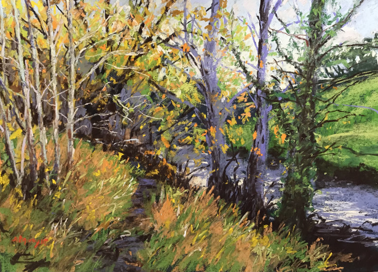 November's Path (pastel, mounted)