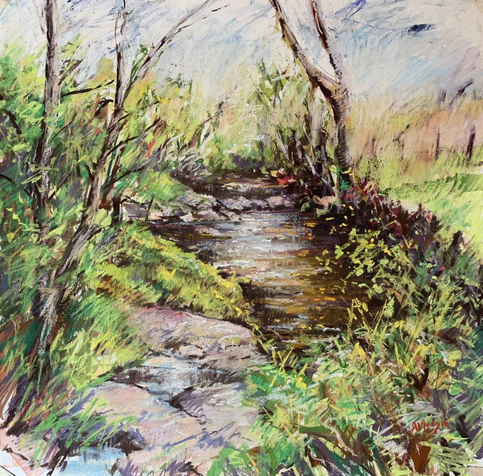 Limestone Water, How Stean Gorge (mixed media, mounted)